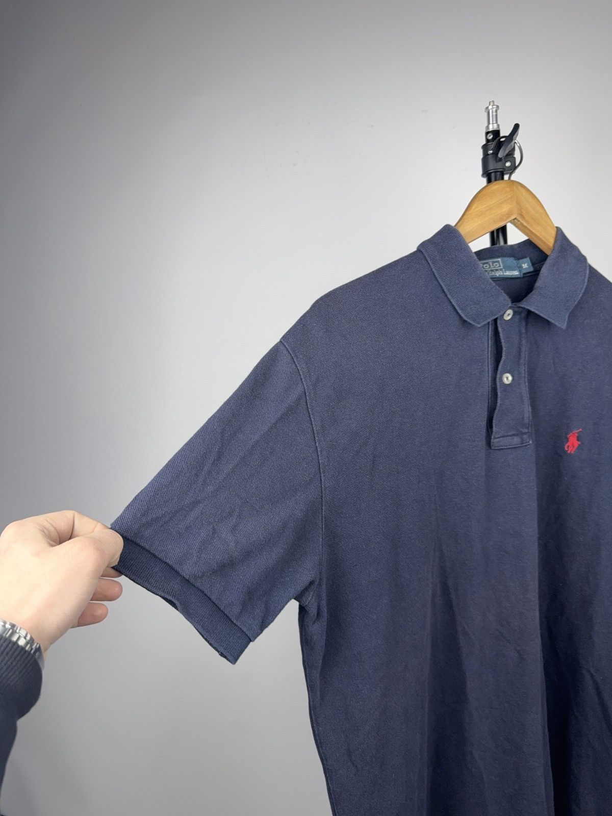 Polo Ralph Lauren Vintage 90s Retro Faded Polo Ralph Lauren Navy Polo Shirt M Size US M / EU 48-50 / 2 - 4 Thumbnail