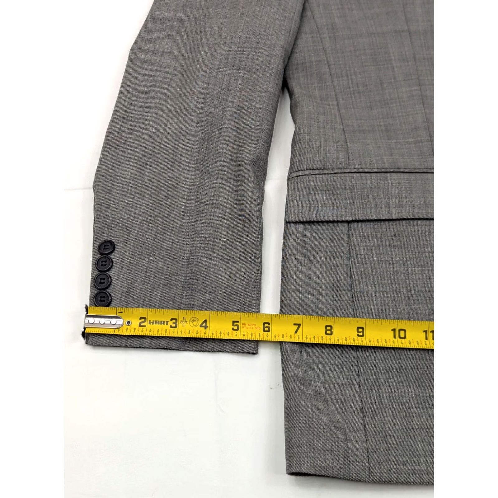 Egara VINTAGE: not applicable; Egara Wool Heathered Gray Sport Coat Blazer Men 38 Long (38x30) 2-Button EUC Size 38R - 6 Thumbnail