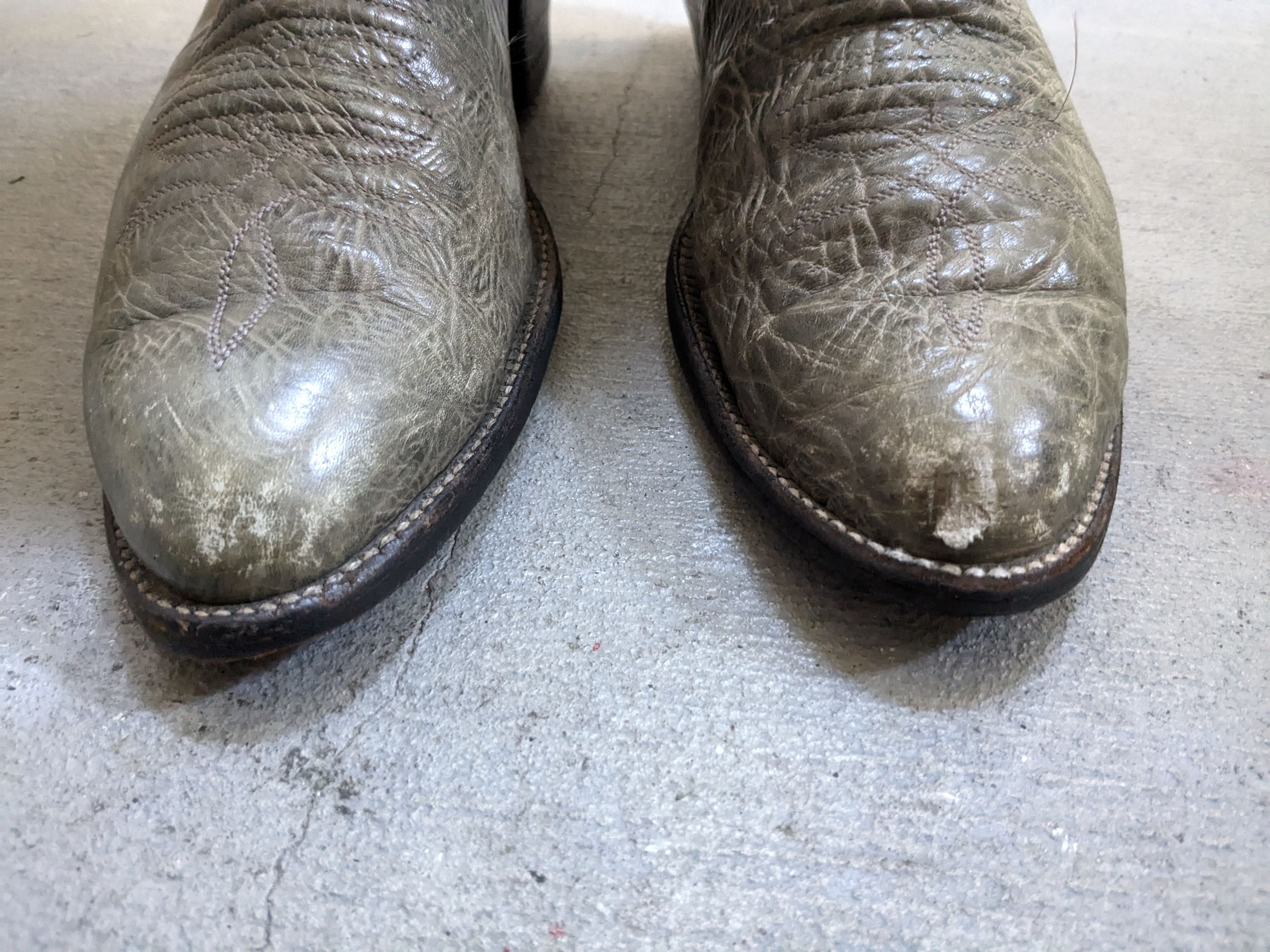 Larry Mahan Larry Mahan Cowboy Boots Olive Green Gray Leather 10 M Size US 10 / EU 43 - 4 Thumbnail