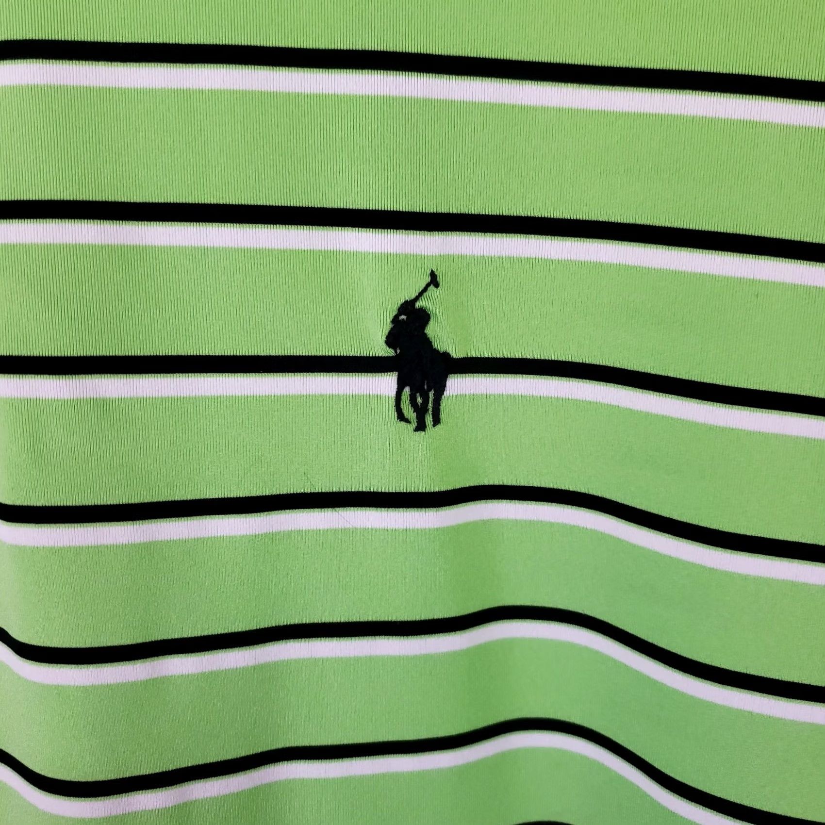 Polo Ralph Lauren Polo Ralph Lauren Performance Polo Men's L Bright Green Blue Striped Golf Shirt Size US L / EU 52-54 / 3 - 5 Thumbnail