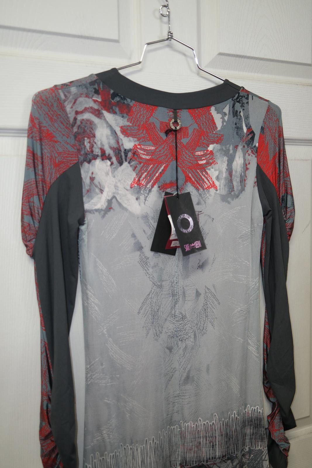Other 00's Save The Queen AOP Abstract Midi Dress Size L / US 10 / IT 46 - 4 Thumbnail