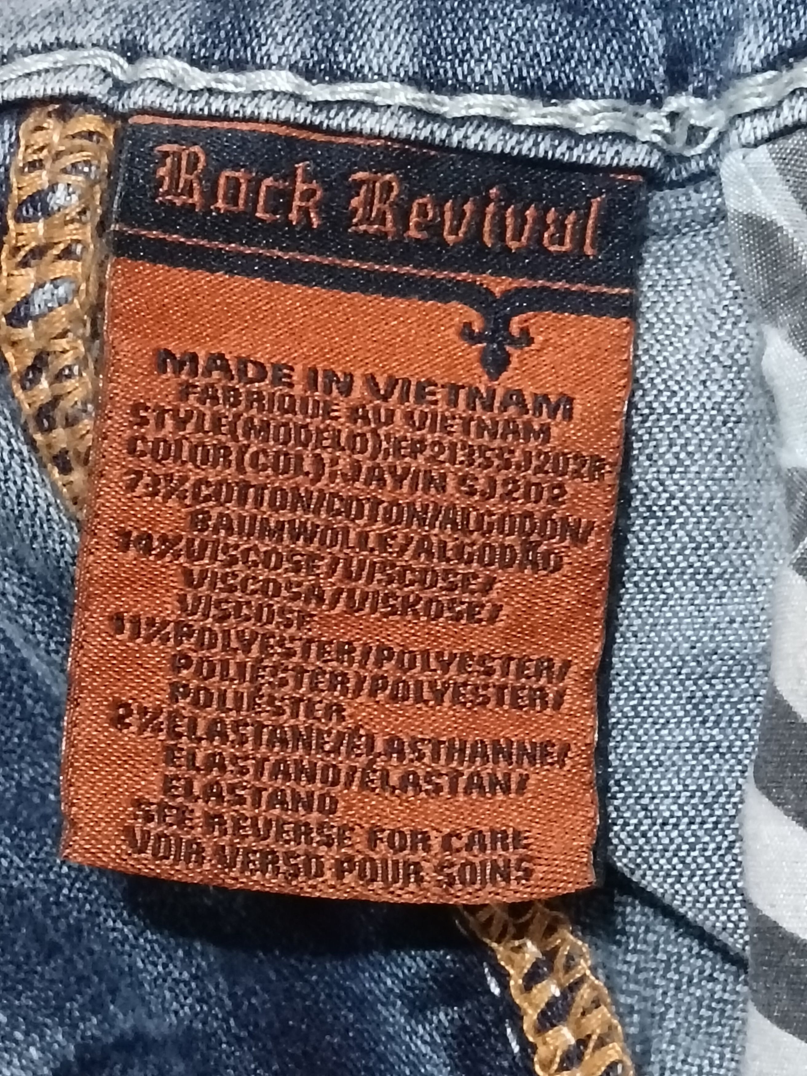 Rock Revival VINTAGE ROCK REVIVAL EMBROIDERED SEASONED JEANS Size US 34 / EU 50 - 5 Thumbnail