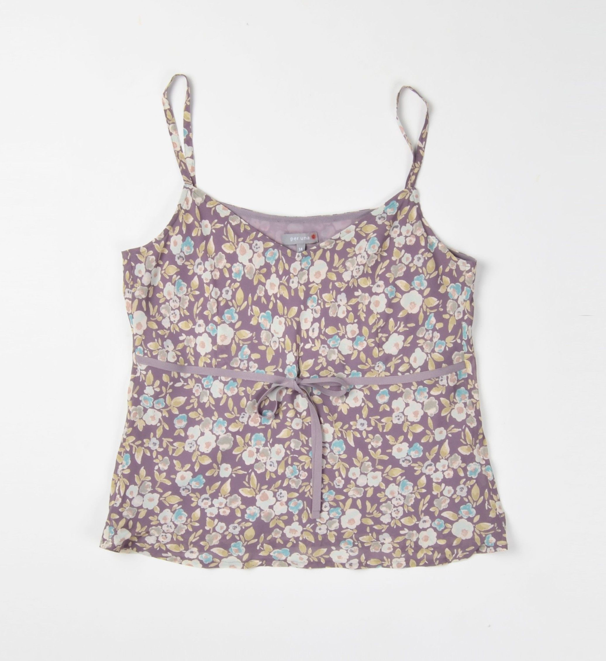 Designer Vintage Per Una Y2K Fairy Babydoll Floral Mesh Cami Top Size L / US 10 / IT 46 - 1 Thumbnail