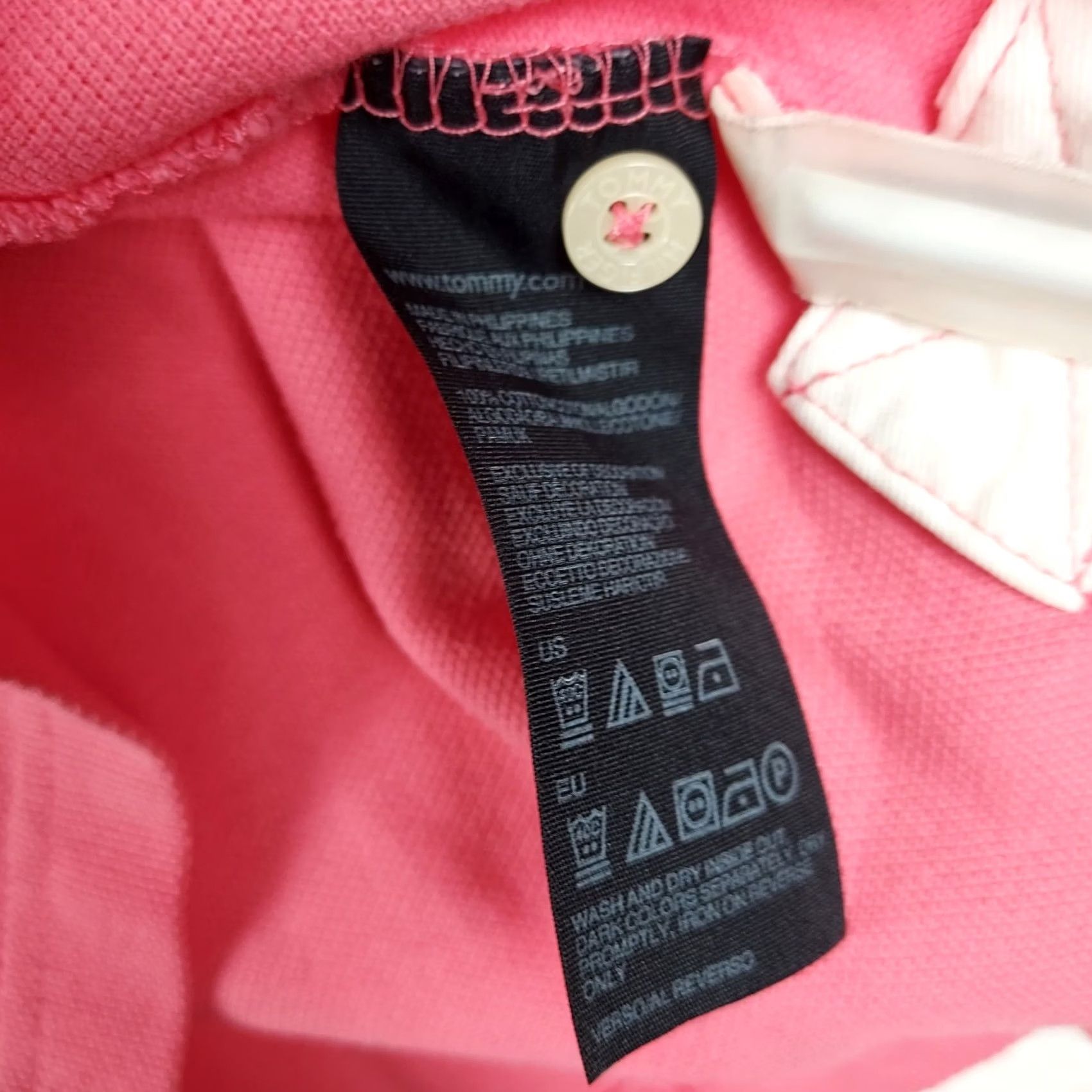 Tommy Hilfiger Tommy Hilfiger Polo Shirt Slim Medium Pink Navy Collar Crest Logo Preppy Button-Up Mens Size US M / EU 48-50 / 2 - 6 Thumbnail
