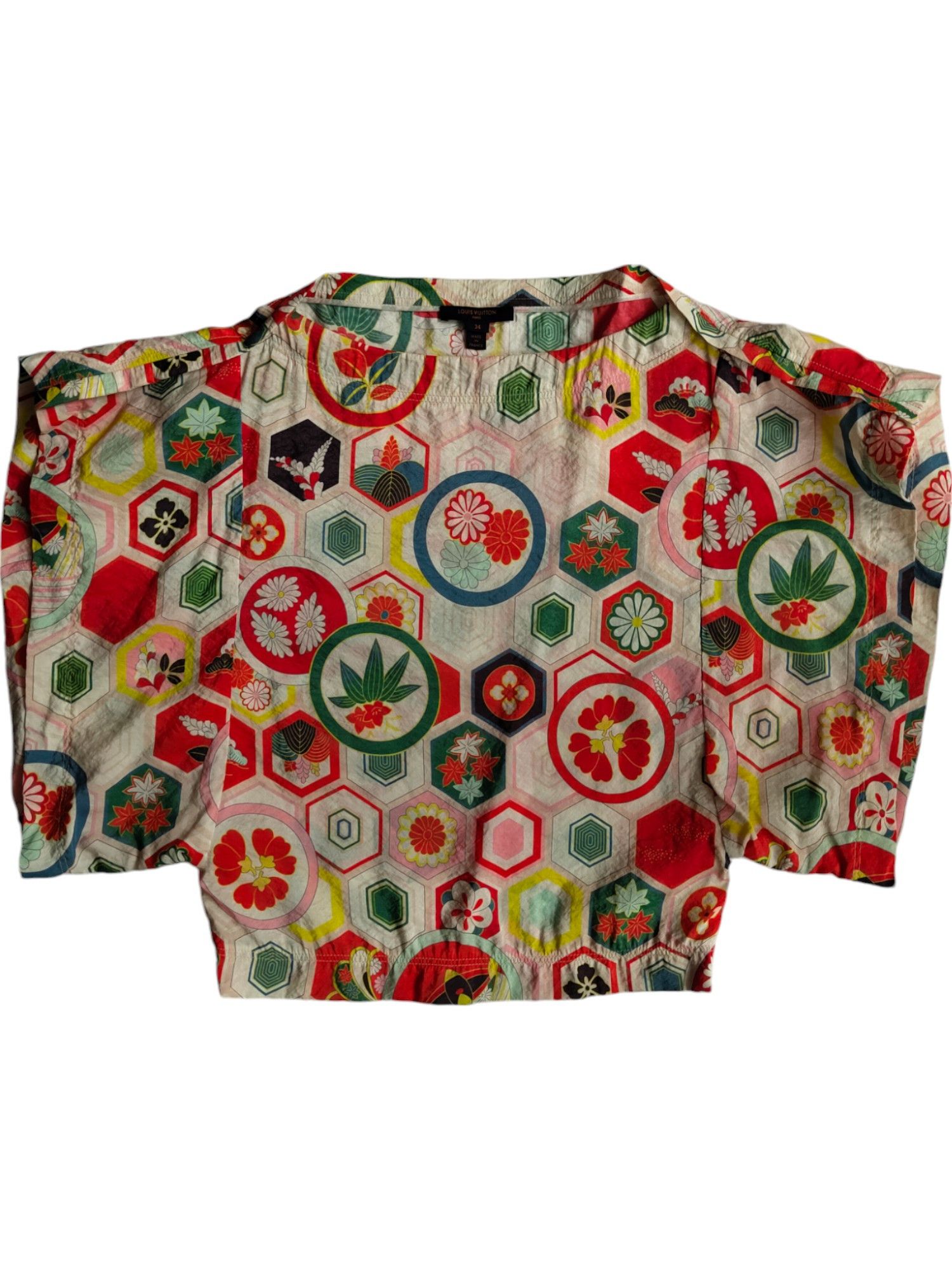 Louis Vuitton Multi Color Graphics Top With Wide Arm Openings Size XS / US 0-2 / IT 36-38 - 1 Thumbnail