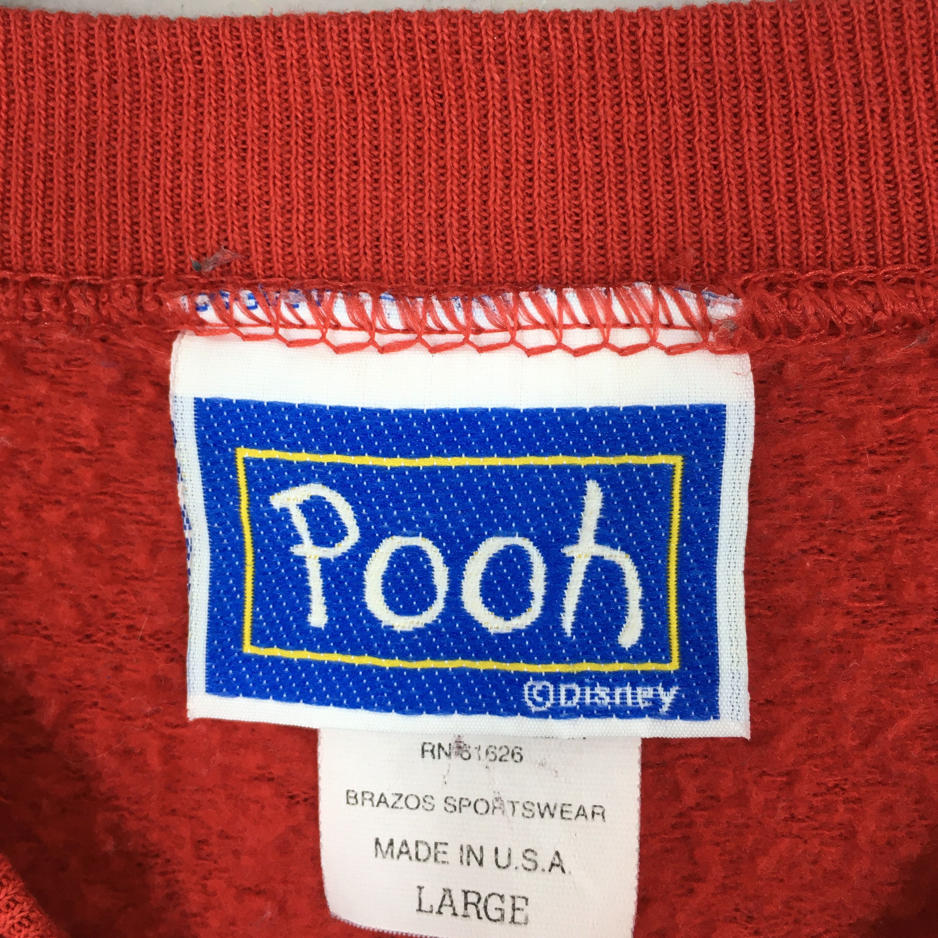 Vintage 90s Winnie The Pooh Red Sweatshirt Large