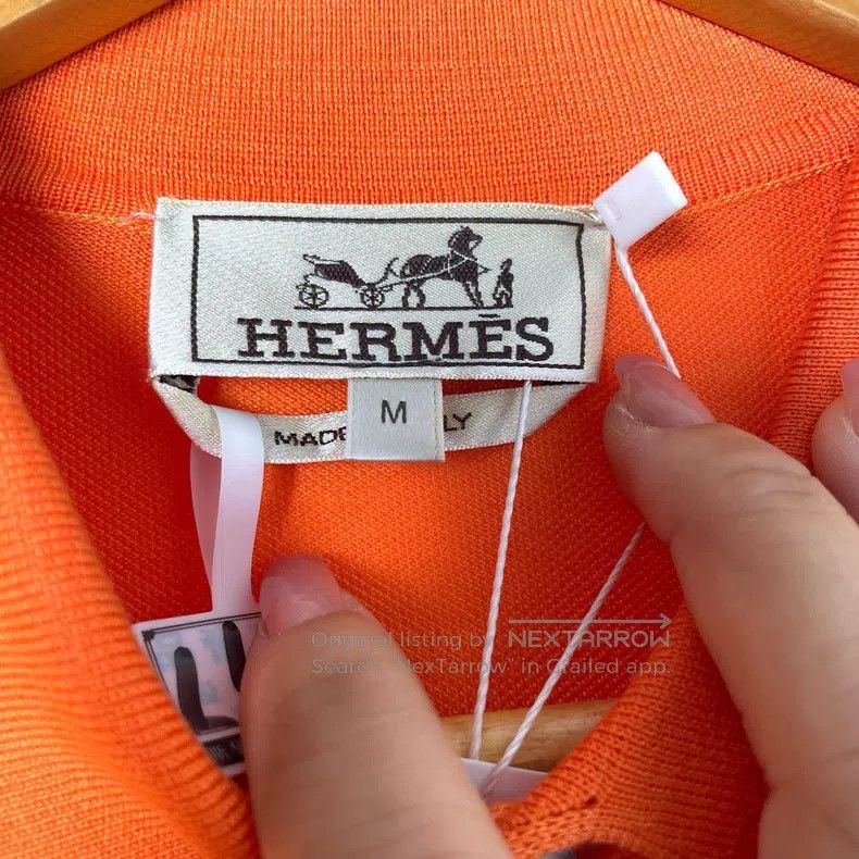 Hermes Hermes Orange Knit Polo Shirt Size M / US 6-8 / IT 42-44 - 4 Thumbnail