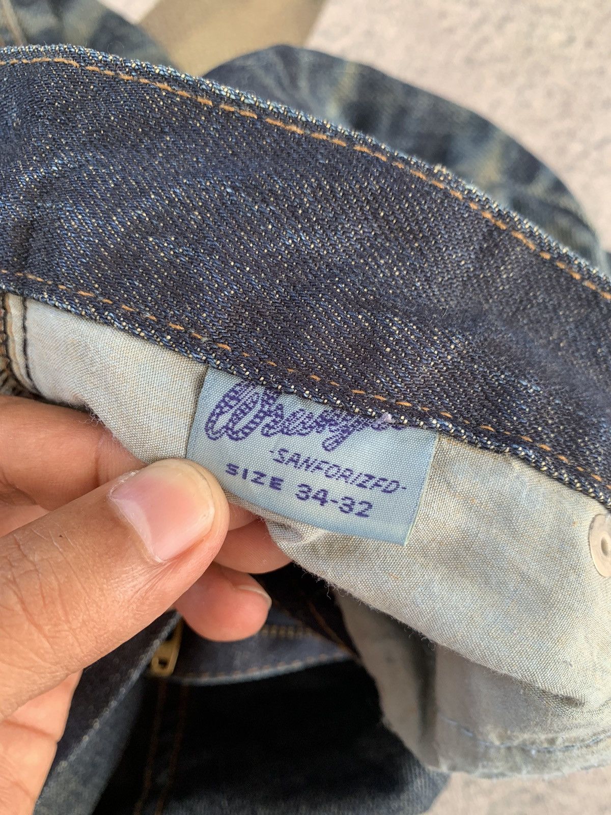 Wrangler Wrangler Blue Bell Distress Denim Pant Size US 33 - 18 Thumbnail