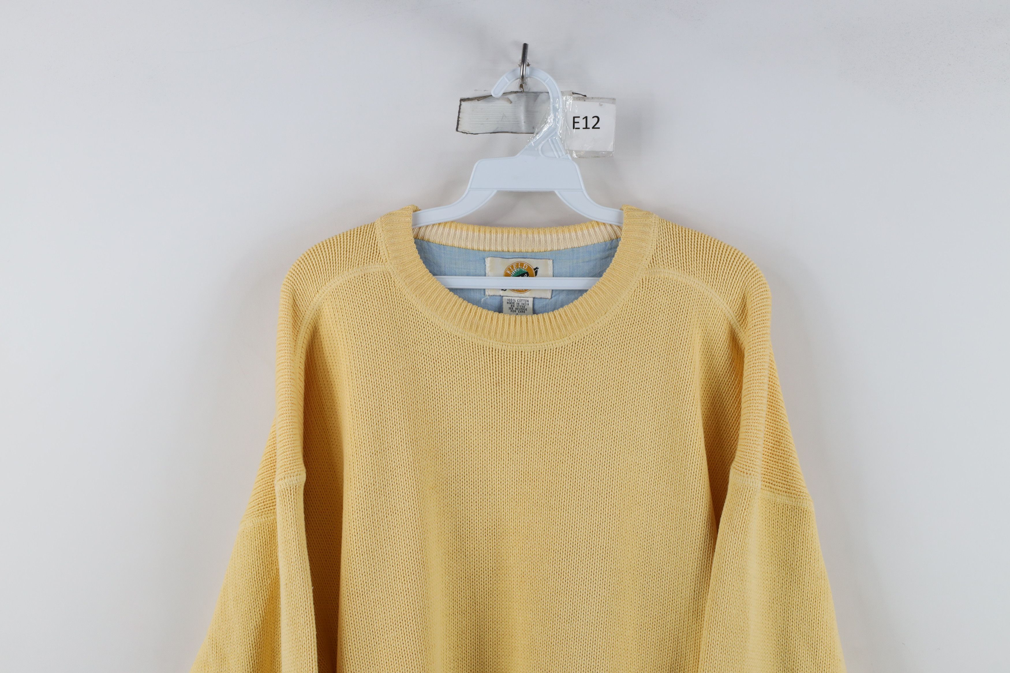Vintage Vintage 90s Streetwear Cotton Knit Crewneck Sweater Yellow Size US L / EU 52-54 / 3 - 2 Thumbnail