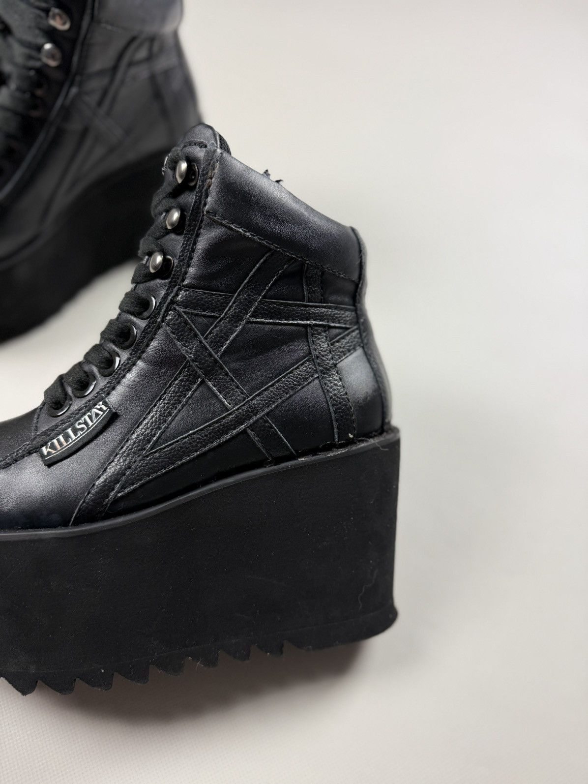 Killstar Killstar Ladies Gothic Platform PVC Sneakers Shoes Boots Size US 5 / IT 35 - 14 Thumbnail