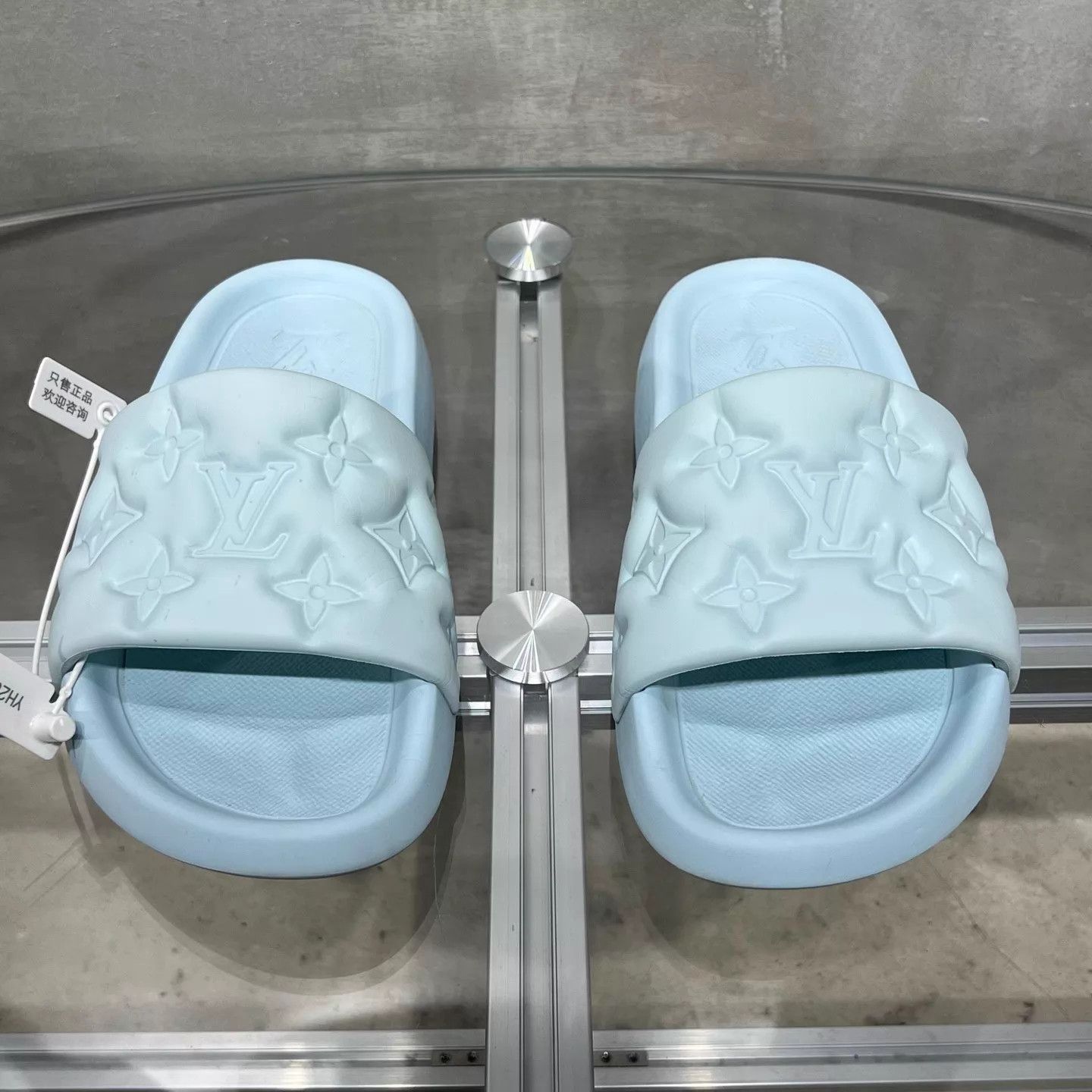 Louis Vuitton LV Monogram All-Over Blue Slippers UK7 (41) Size US 8 / EU 41 - 1 Thumbnail