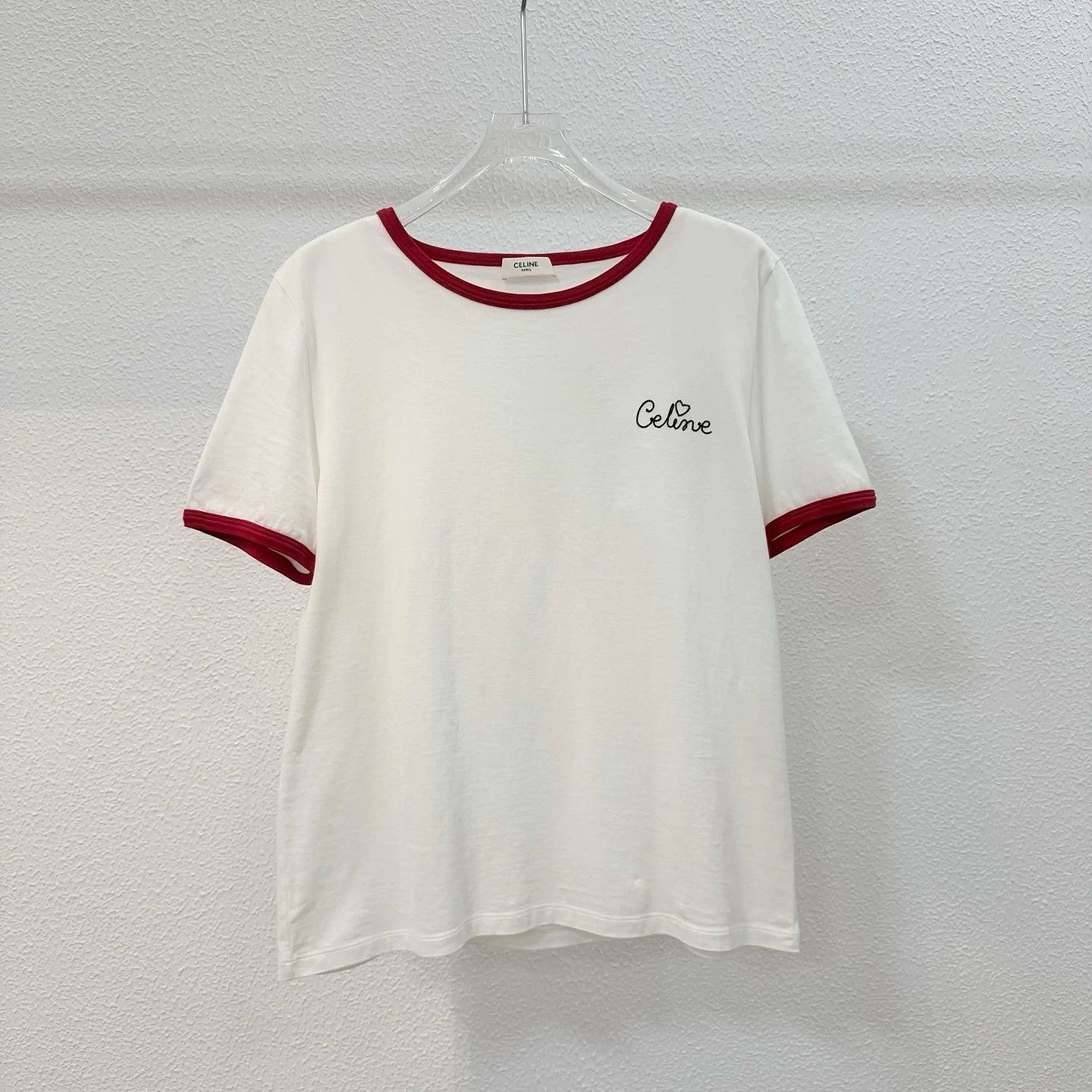 Celine Celine Embroidered Ringer T-Shirt Size L Size L / US 10 / IT 46 - 1 Thumbnail