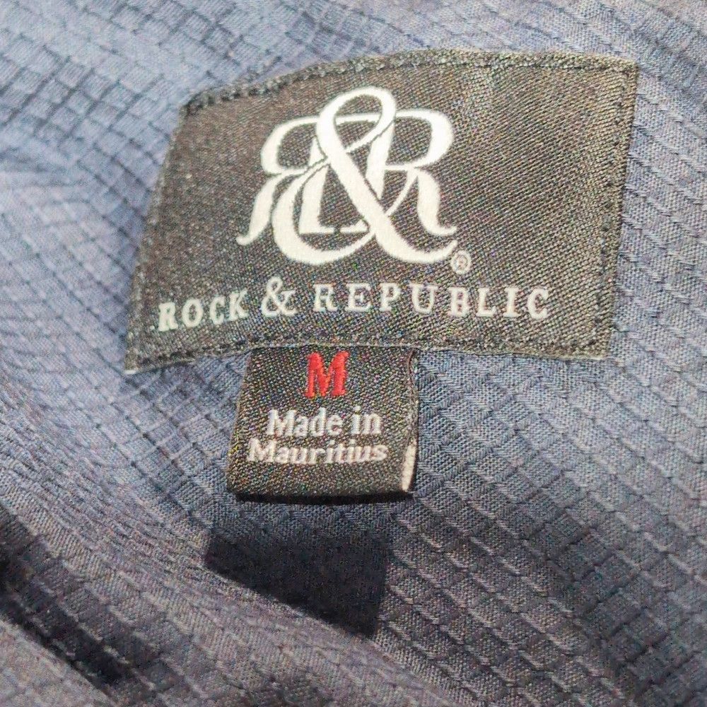 Rock & Republic Rock And Republic Diamond Weave Men's Blue Shirt Sz M Size US M / EU 48-50 / 2 - 3 Thumbnail