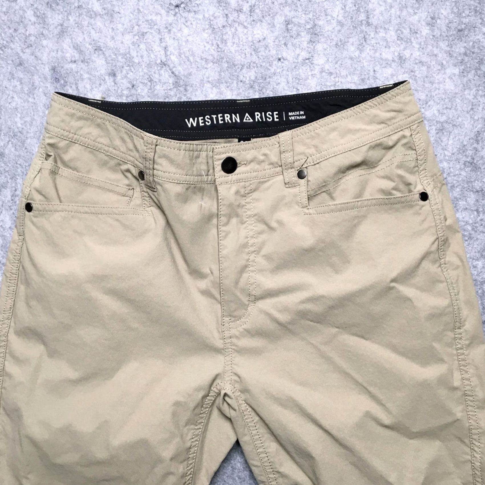 Vintage Western Rise Pants Mens 34 Khaki Beige Outdoor Stretch Nylon Hiking Lightweight Regular Waist 34 Inseam 32 Black? Size US 34 / EU 50 - 3 Thumbnail