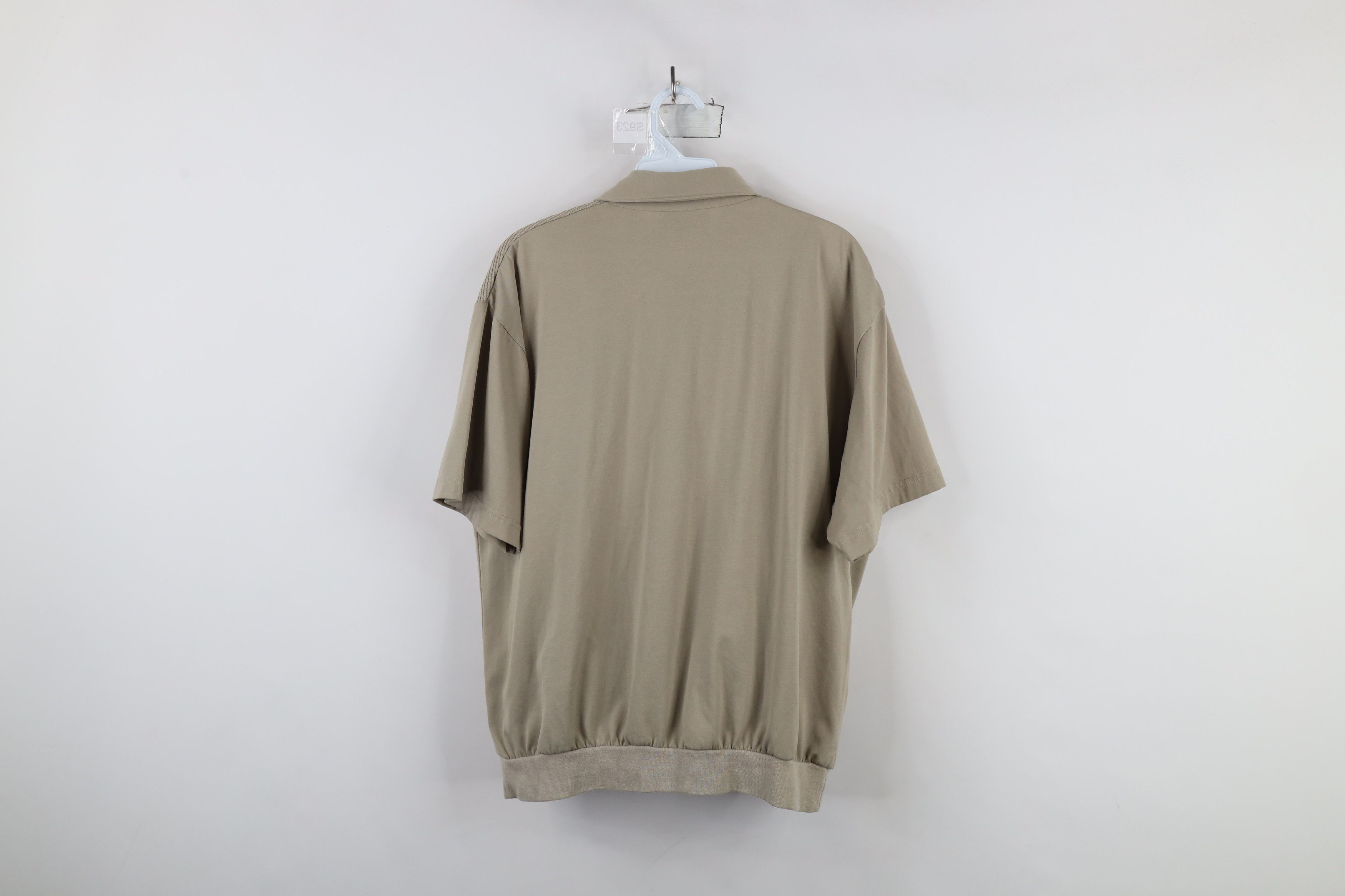 Vintage Vintage 90s Streetwear Ribbed Knit Pullover Polo Shirt Beige Size US M / EU 48-50 / 2 - 10 Thumbnail
