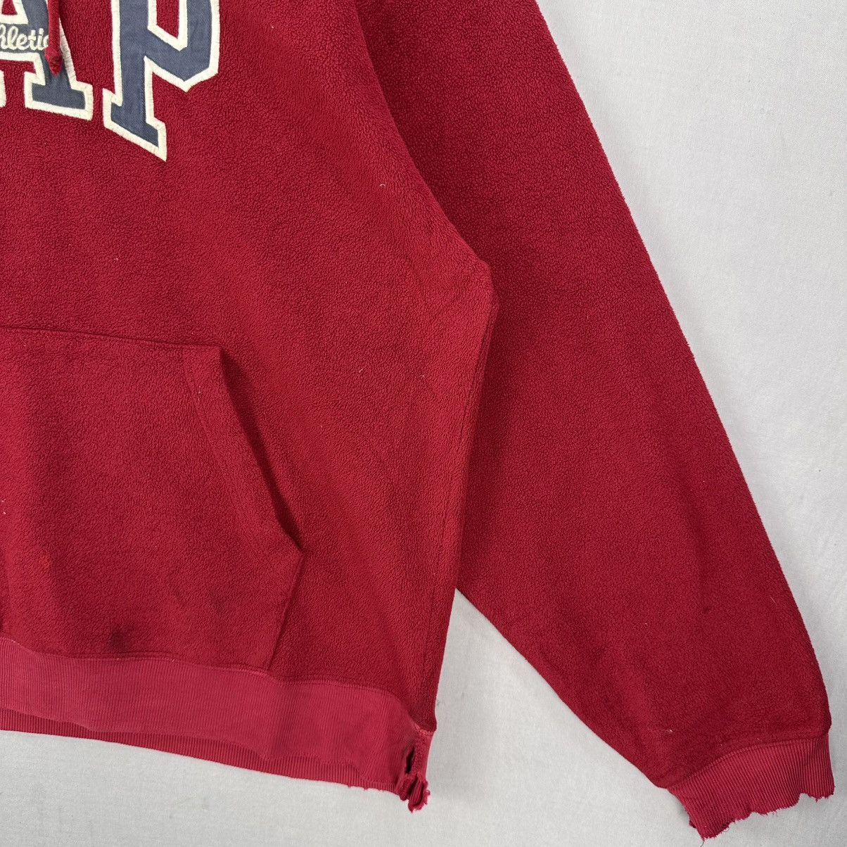 Gap Vintage 00s GAP Pullover Fleece Hoodie Distressed Size US XXL / EU 58 / 5 - 3 Thumbnail