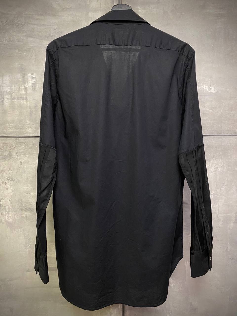 Ann Demeulemeester Black shirt with transparent sleeves M Size 48R - 3 Thumbnail