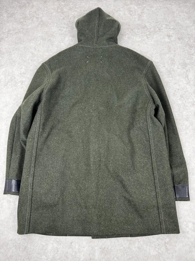 Maison Margiela AW2021 Maison Margiela Montgomery Green Wool & Leather Hooded Coat Size US M / EU 48-50 / 2 - 4 Thumbnail