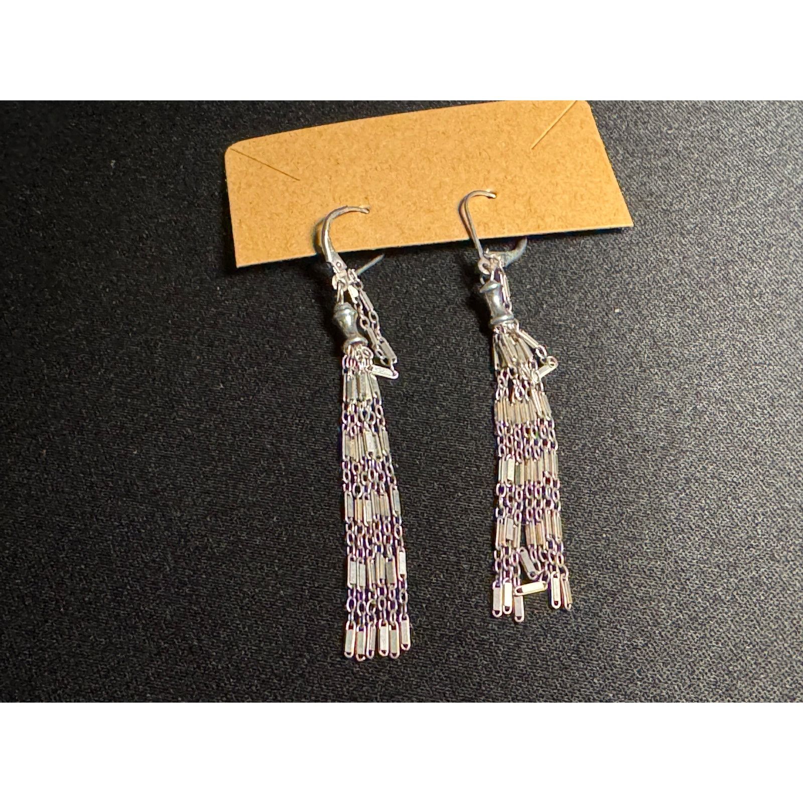 Other 925 Silver Leaveback Fringe Earrings Size ONE SIZE - 2 Thumbnail