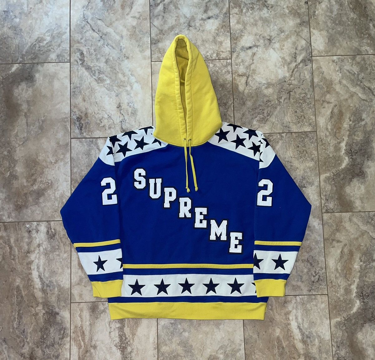 image of Supreme Hockey Hooded Sweatshirt Fw22 Royal Size Large, Men's