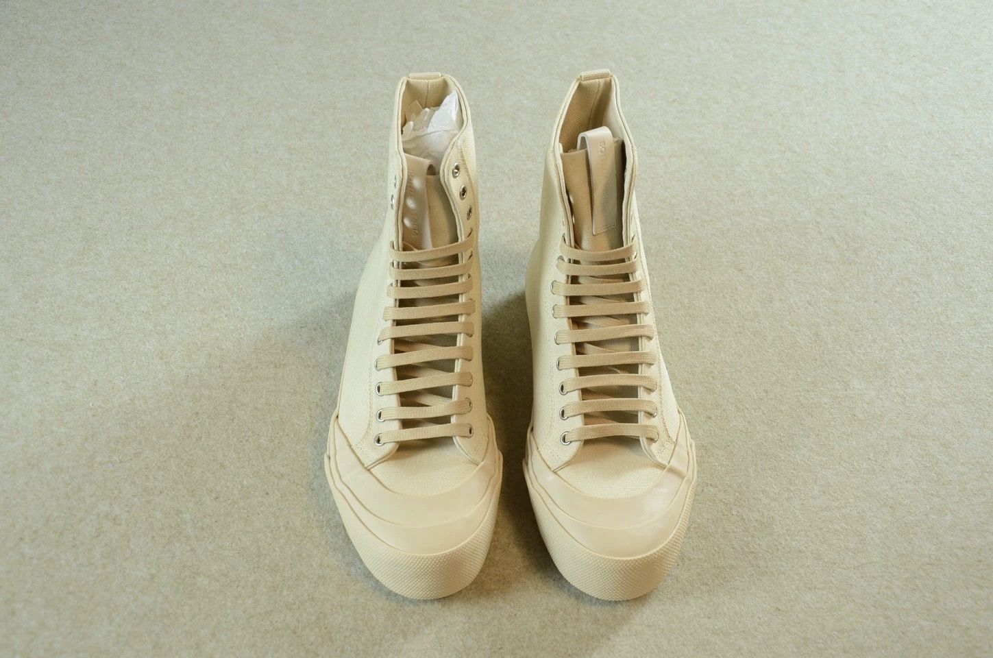 Bottega Veneta BV High-Top Canvas Sneaker Beige/Grey Size US 9 / EU 42 - 2 Thumbnail