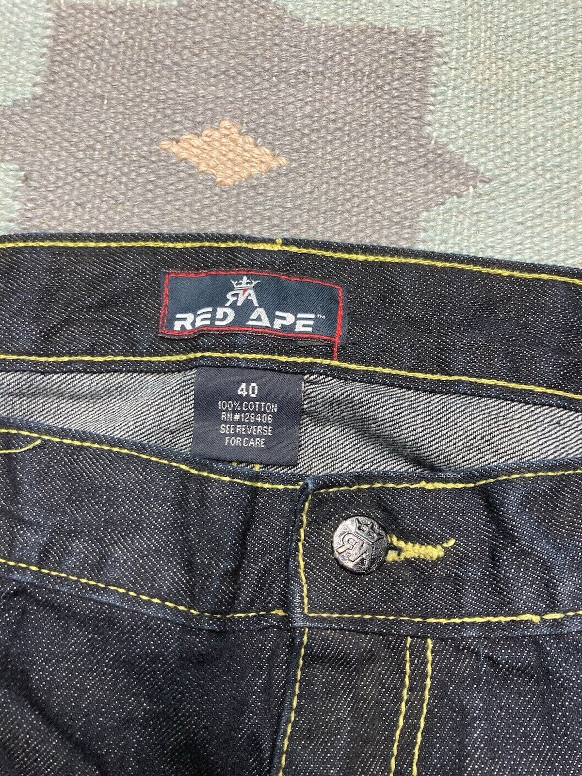 Vintage y2k baggy jeans red ape black cyber goth grunge skater 42x34 Size US 42 / EU 58 - 8 Thumbnail