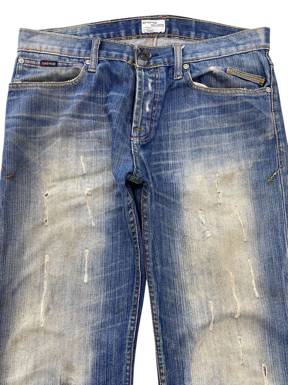 Energie Energie Faded Wash Distressed Style Boot Cut Jeans Size US 34 / EU 50 - 2 Thumbnail