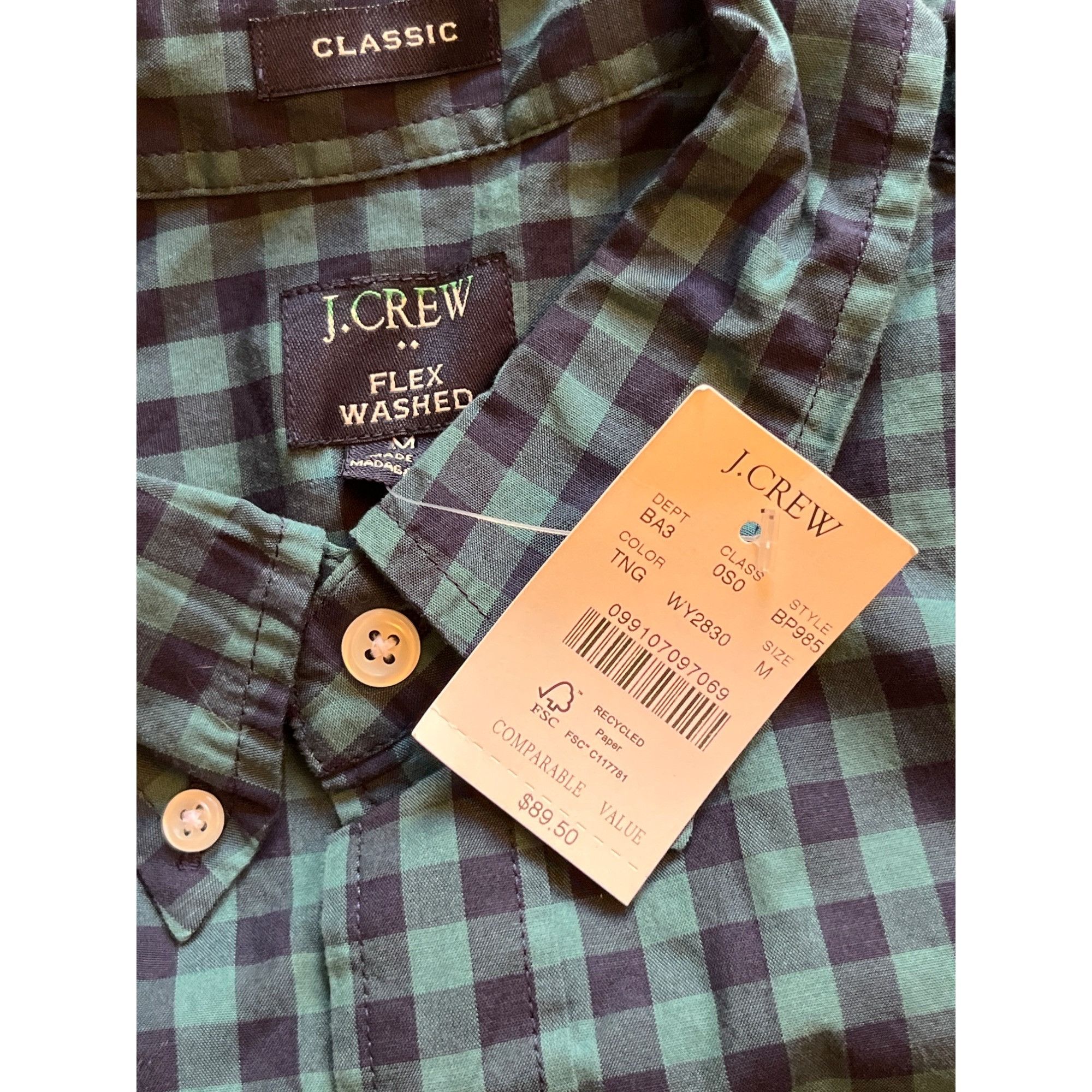 J.Crew J. Crew Classic Flex Casual Shirt in Navy Medium New Mens Bu Size US M / EU 48-50 / 2 - 8 Thumbnail