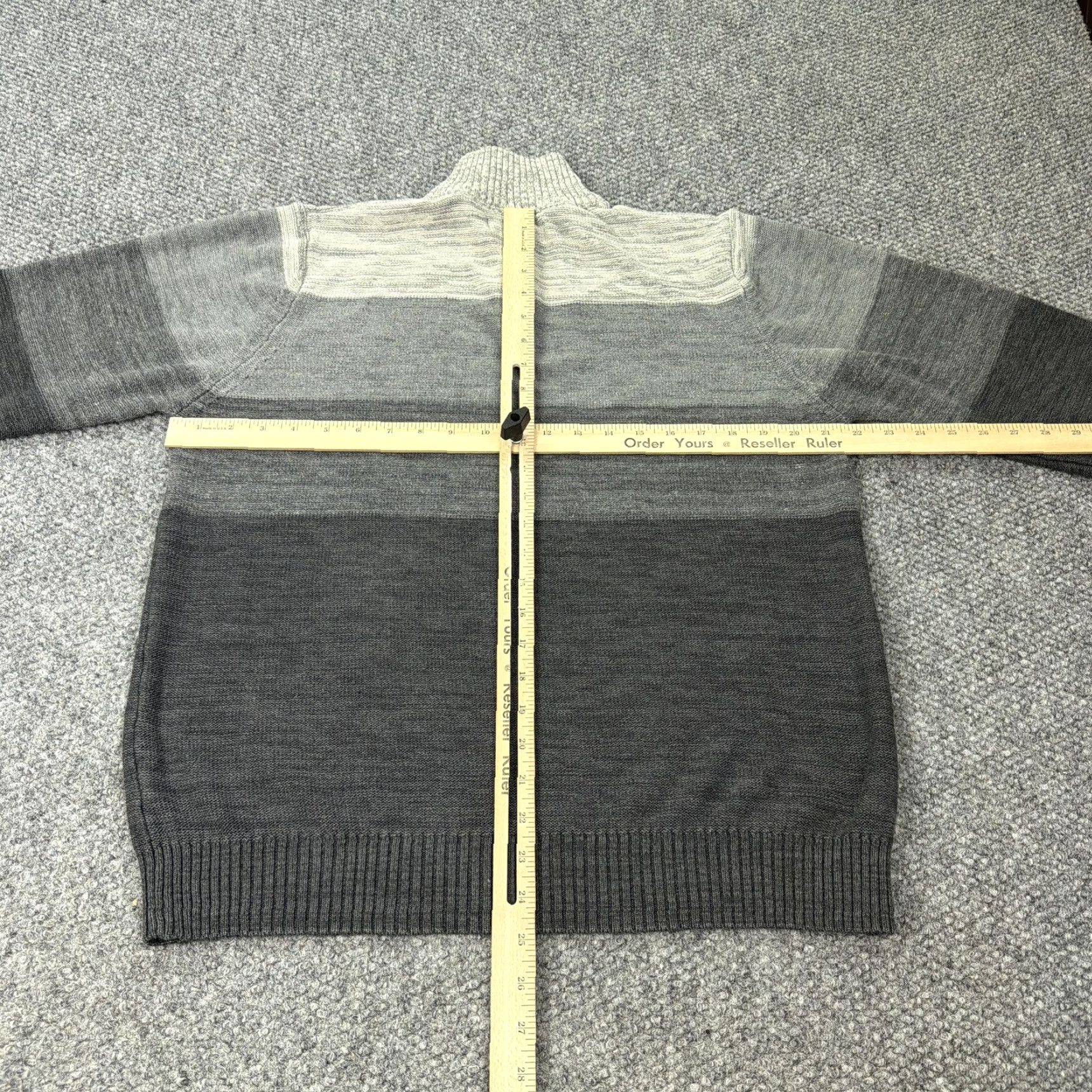 Vintage US Polo Assn Sweater Mens Large Gray Ombre Stripe Quarter Zip Knit Pullover Size US L / EU 52-54 / 3 - 5 Thumbnail