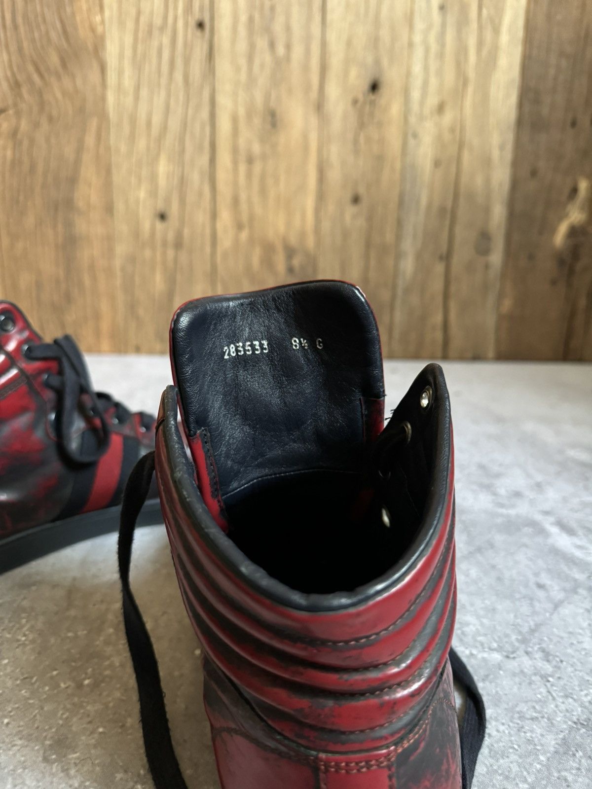 Gucci Gucci ‘GG’ Logo Black/Red High-Top Sneakers Size US 9.5 / EU 42-43 - 12 Thumbnail