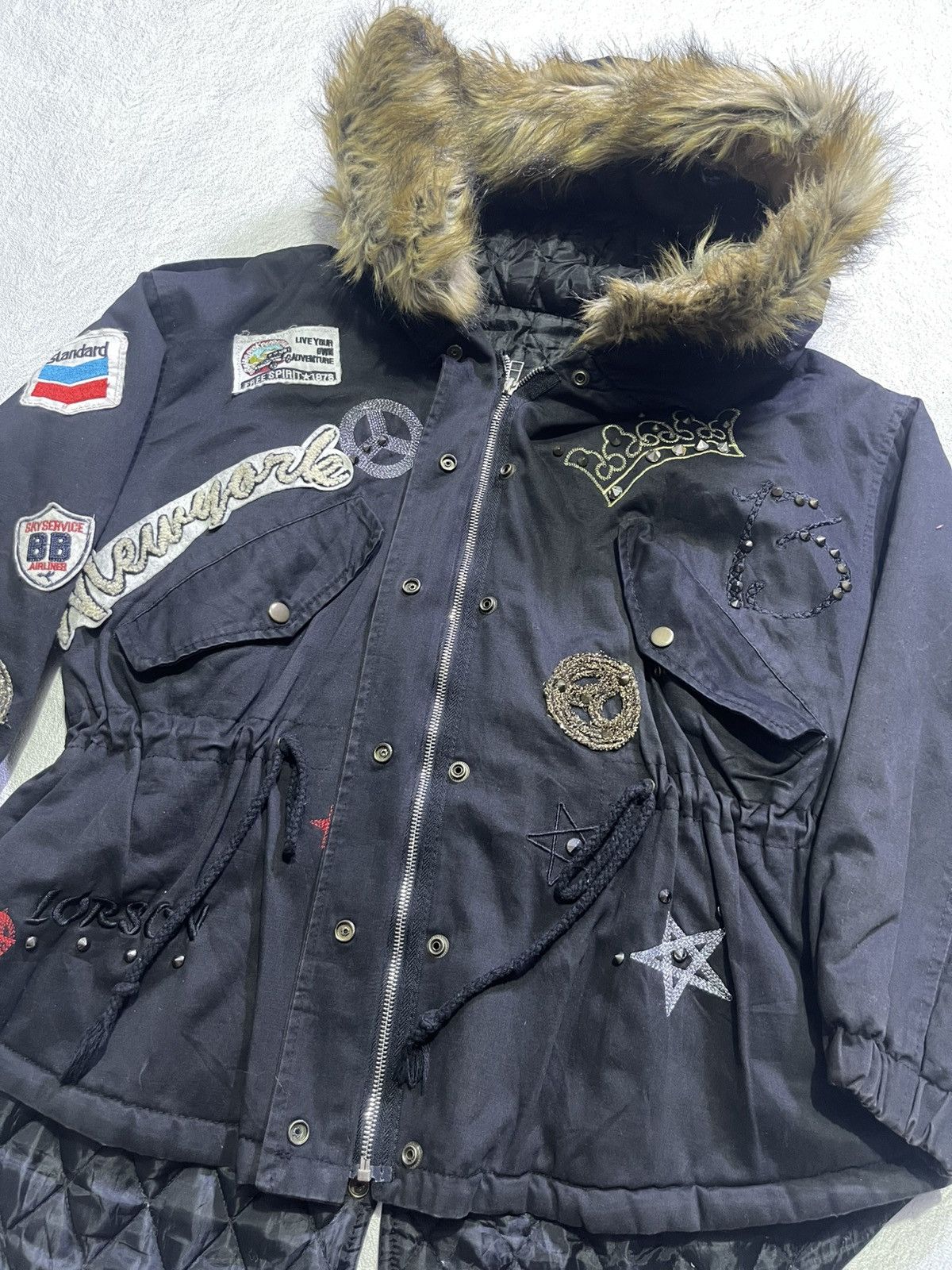 Japanese Brand Y2K THICK JACKET WITH FURRY HOODIE IFSIX LGB STYLE Size US XL / EU 56 / 4 - 8 Thumbnail