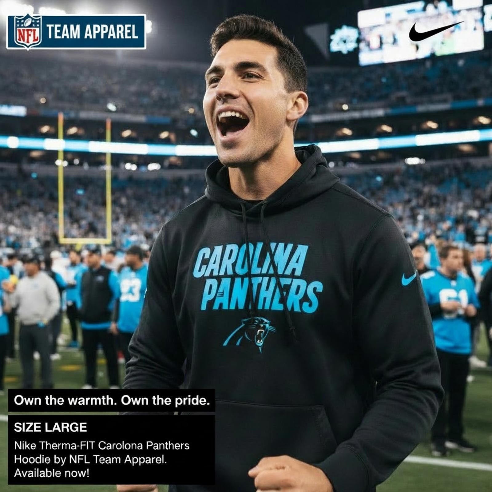 Nike Nike Therma-FIT Carolina Panthers Hoodie by NFL Team Apparel Size ONE SIZE - 1 Thumbnail