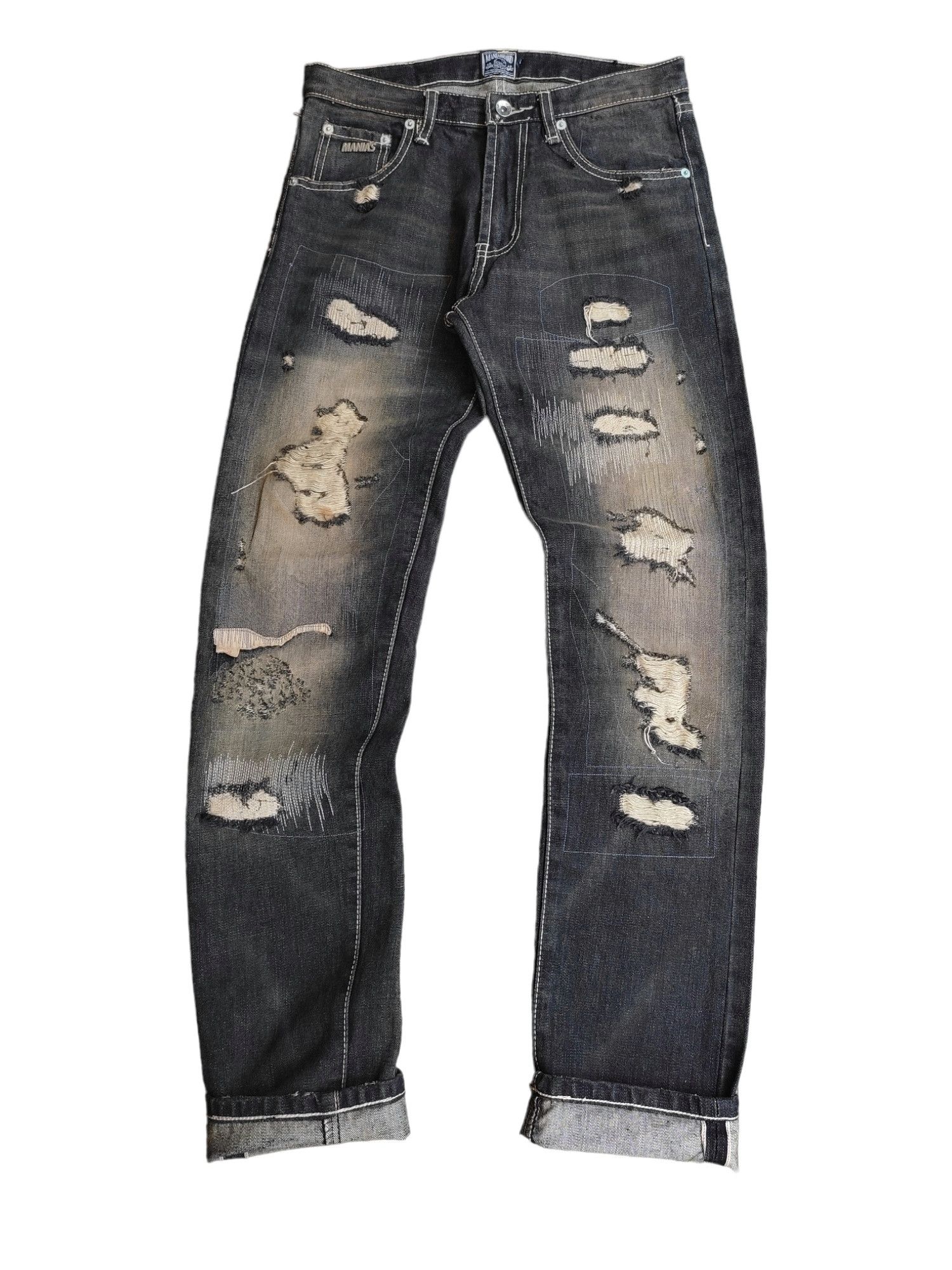 If Six Was Nine 👑Mania's distressed boro Selvedge pants👑 Size US 30 / EU 46 - 1 Thumbnail