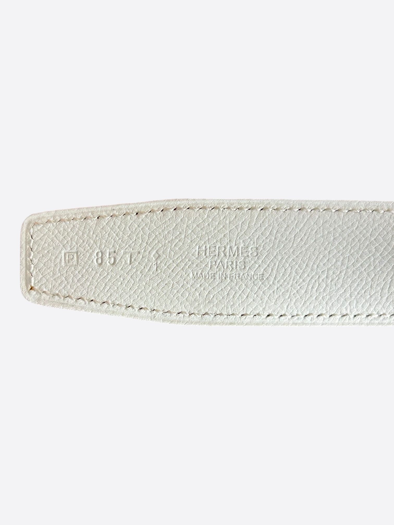 Hermes Hermes White & Red Constance Palladium Reversible Belt Size 30 - 3 Thumbnail