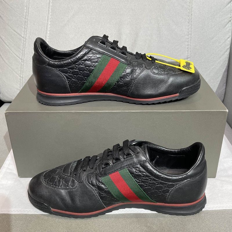 Gucci Gucci Black Leather Casual Sneakers Size US 8 / EU 41 - 7 Thumbnail