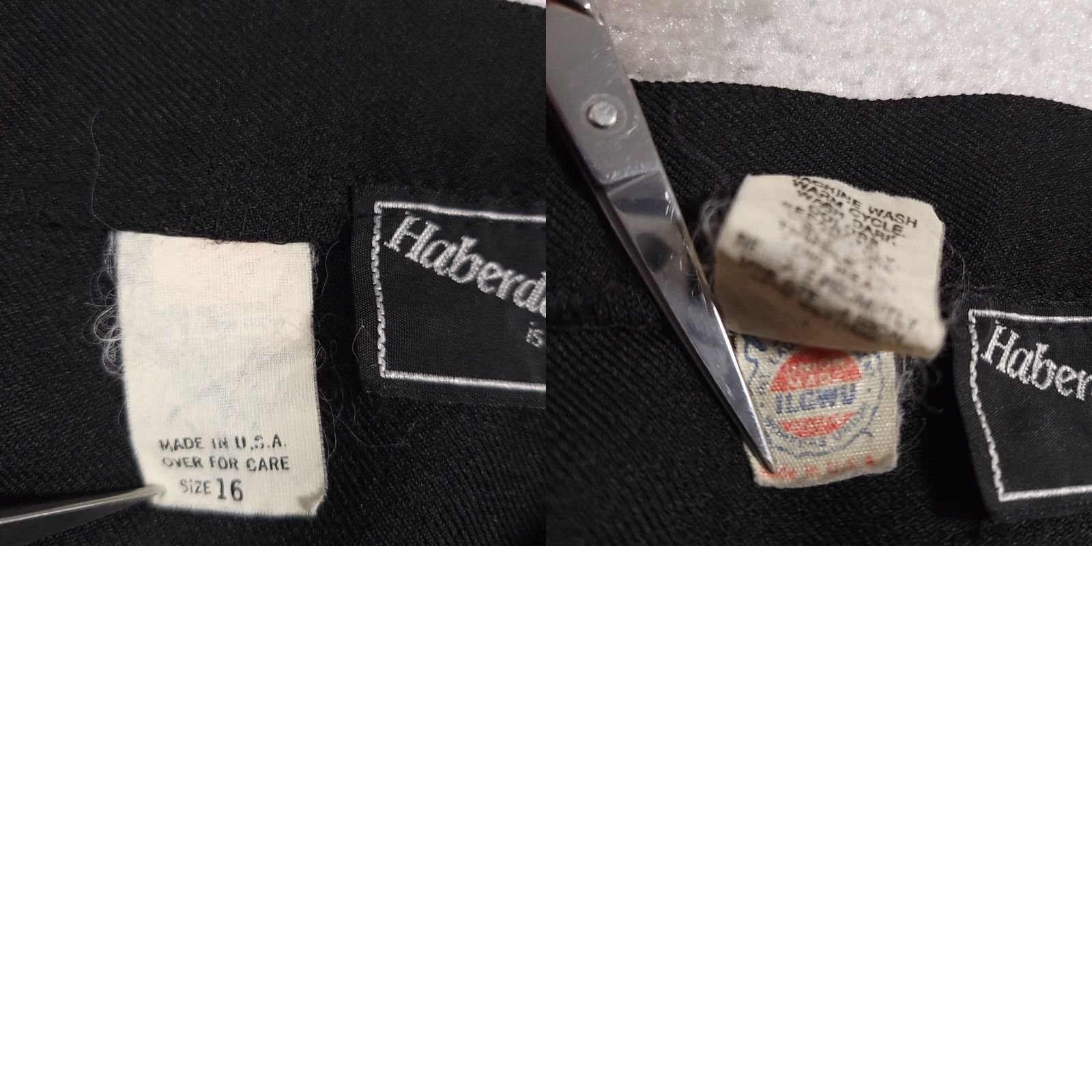 Vintage VINTAGE Haberdashery Skirt A-Line Midi Black 16 Women USA Union Made Button Elastic Waist Size 38" / US 16 / IT 52 - 9 Thumbnail