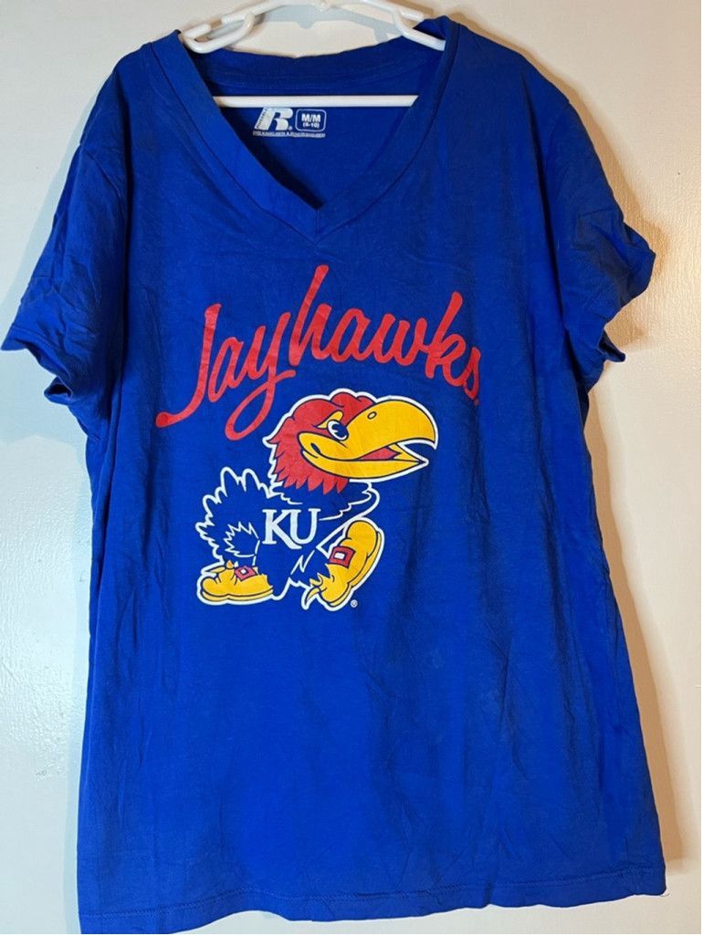 Russell Athletic Women's Russell T-shirt, Size M, Blue with Jayhawks logo Size US M / EU 48-50 / 2 - 1 Thumbnail