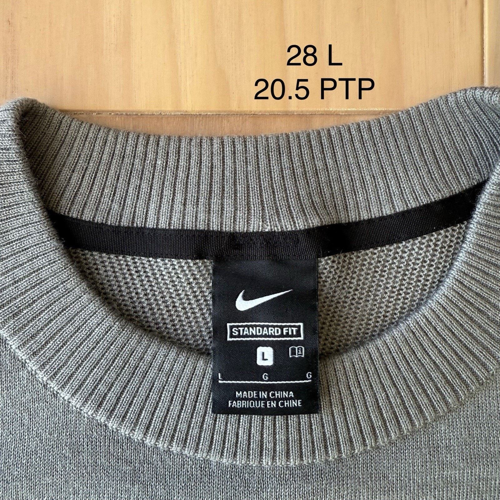Nike Nike Tiger Woods Sweater Large Gray Polyester Wool Pullover Size US L / EU 52-54 / 3 - 6 Thumbnail