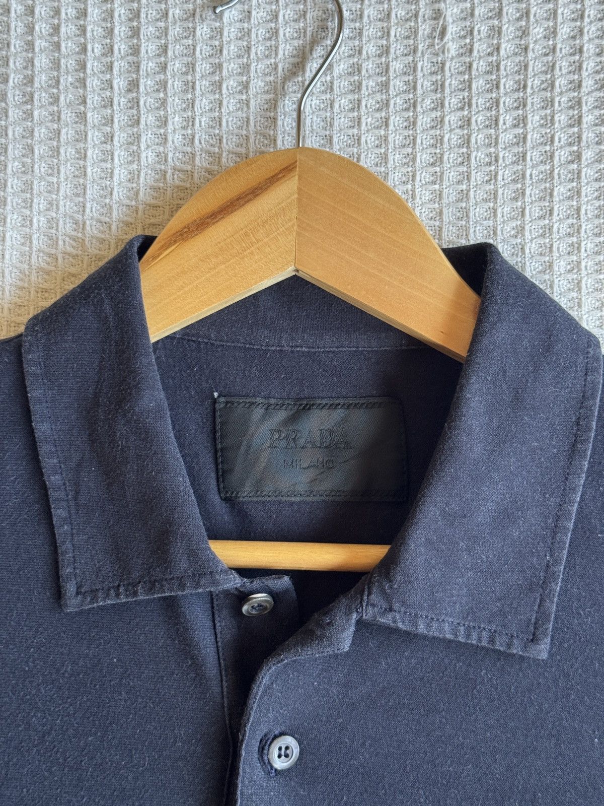 Prada Last Drop🔥Rare🔥Vintage PRADA Milano Polo Shirt Dark Blue Size US L / EU 52-54 / 3 - 4 Thumbnail