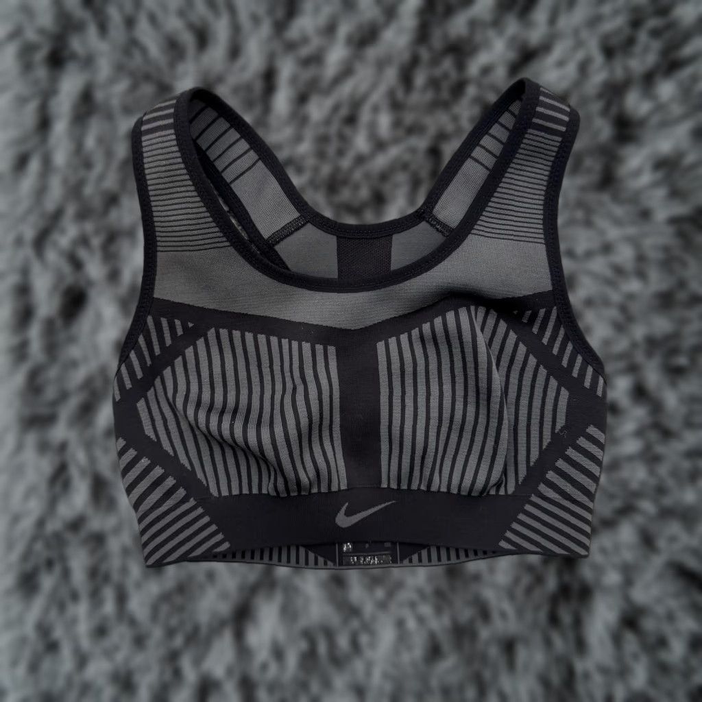 Nike Nike Sports Bra Women XS Black Striped Medium Support Athletic Gym Streetwear Athleisure Size ONE SIZE - 1 Thumbnail