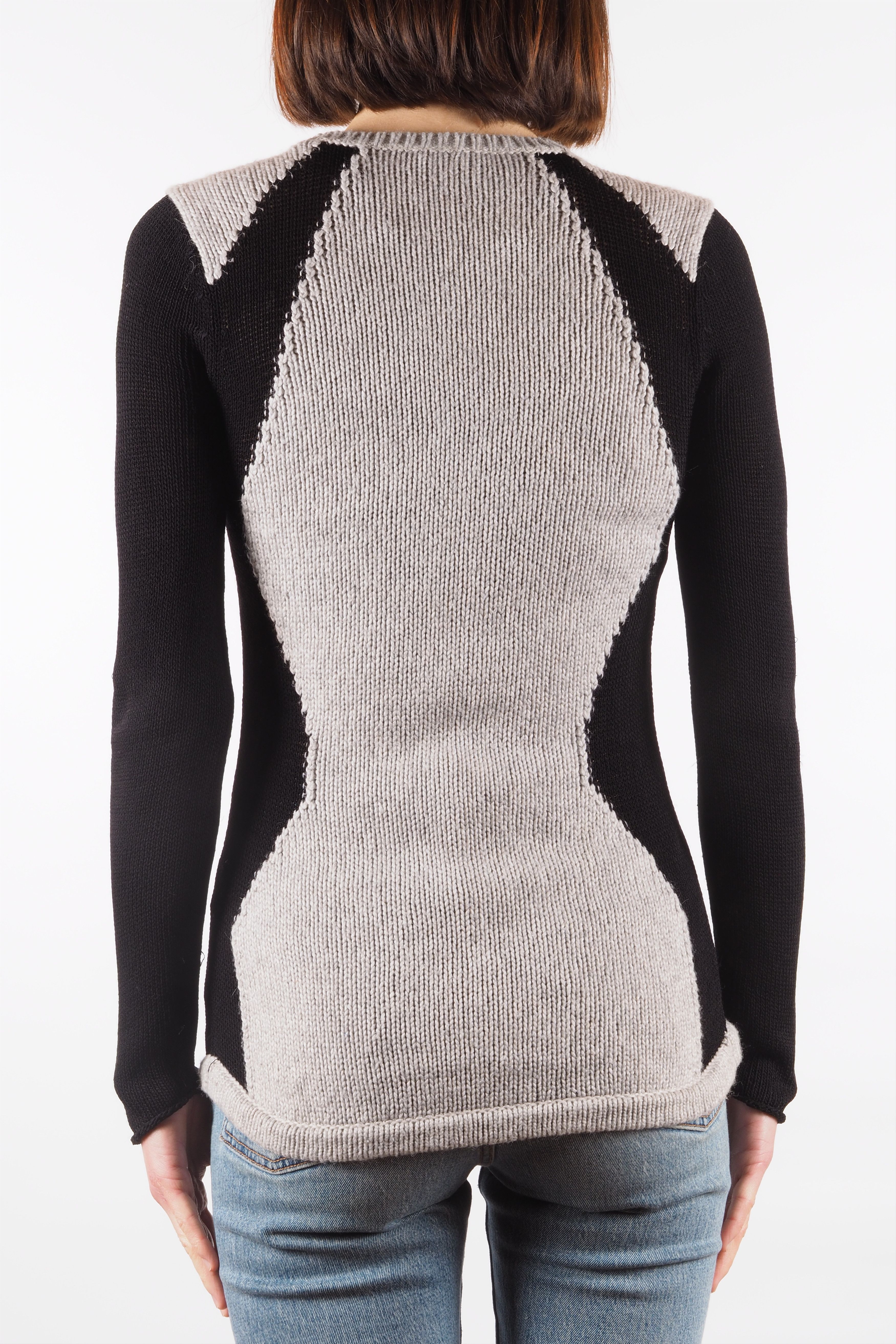 Helmut Lang Helmut Lang Obstructed Borders Black Gray Knit Sweater Size S / US 4 / IT 40 - 3 Thumbnail