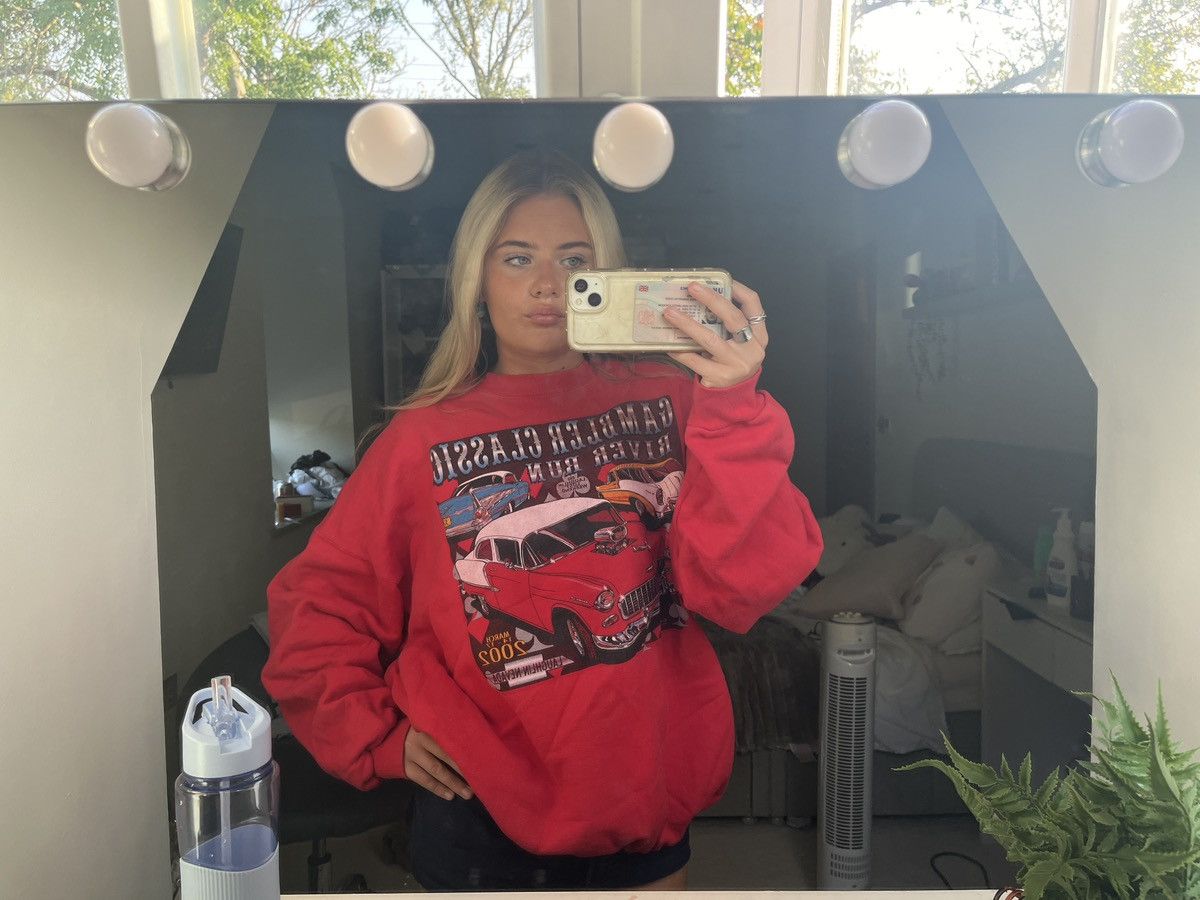 Other Red vintage USA car print crewneck sweater Size XL / US 12-14 / IT 48-50 - 4 Thumbnail