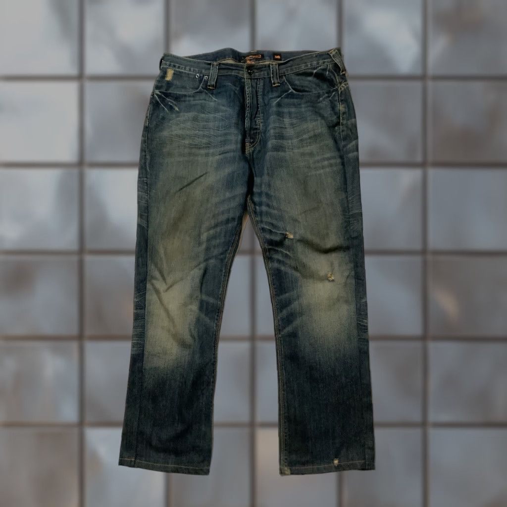Ed Hardy VINTAGE Y2K Ed Hardy Christian Audigier 2009 Button Fly Classic Baggy Denim Jeans Sz. 38 Mens Blue Straight Denim 30in Inseam Size US 38 / EU 54 - 1 Thumbnail