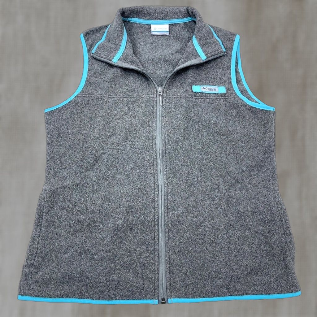 Layer 8 Columbia PFG Vest Women Medium Gray Blue Fleece A58 Size M / US 6-8 / IT 42-44 - 1 Thumbnail