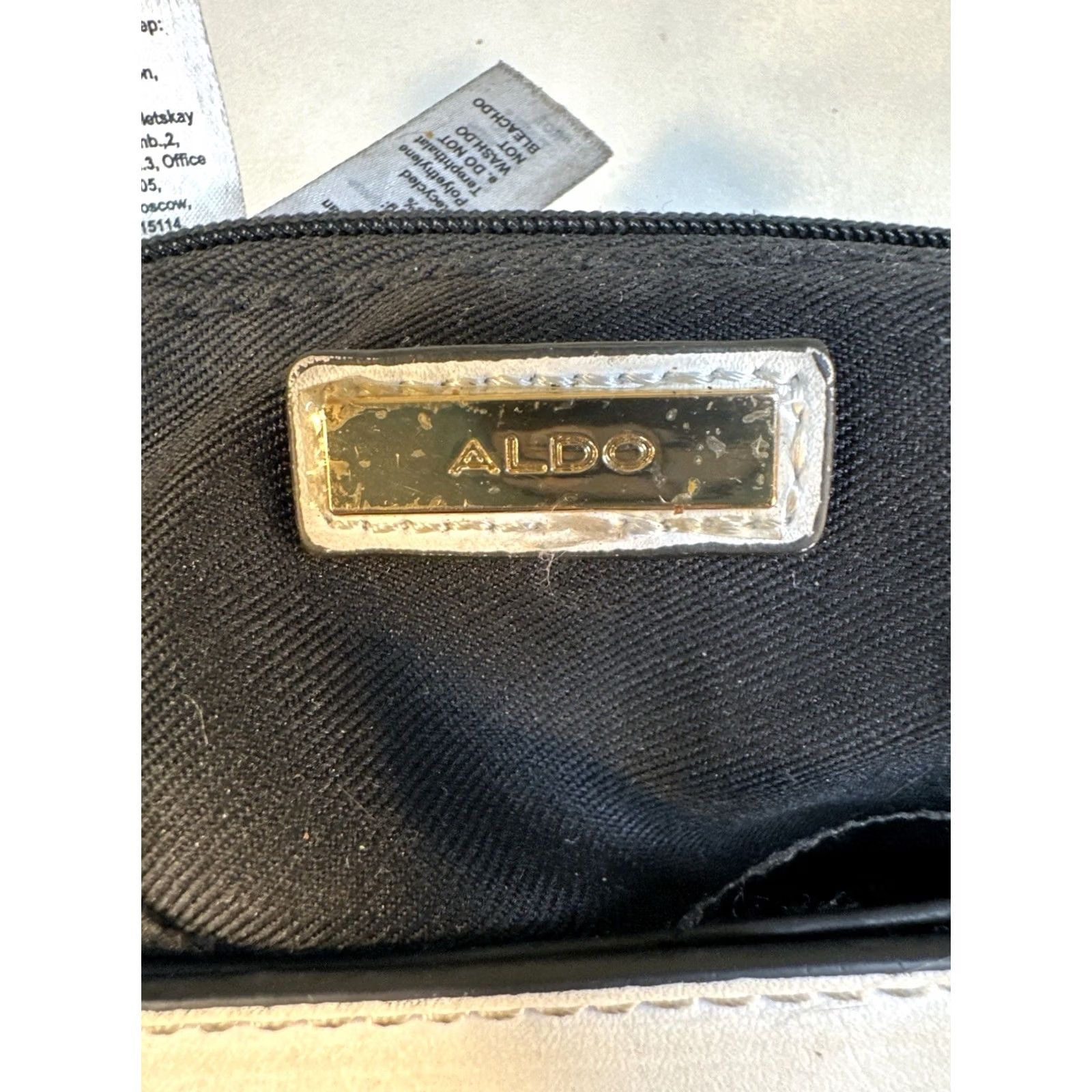 Aldo ALDO Womens White Quilted Crossbody Bag Gold Chain Strap Love Detail Crossbody Womens Bag Size ONE SIZE - 2 Thumbnail