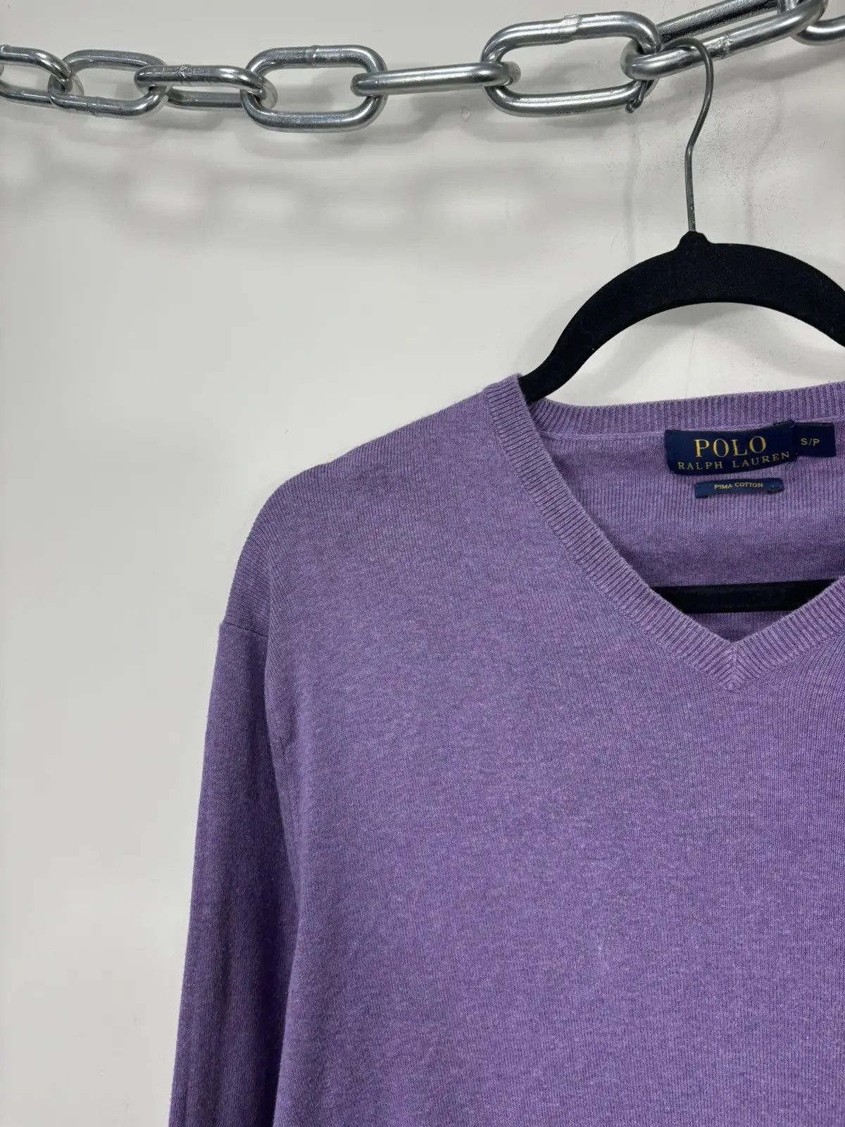 Polo Ralph Lauren × Ralph Lauren × Vintage Vintage Polo Ralph Lauren Men’s Pima Cotton V-Neck Sweater Size US S / EU 44-46 / 1 - 4 Thumbnail