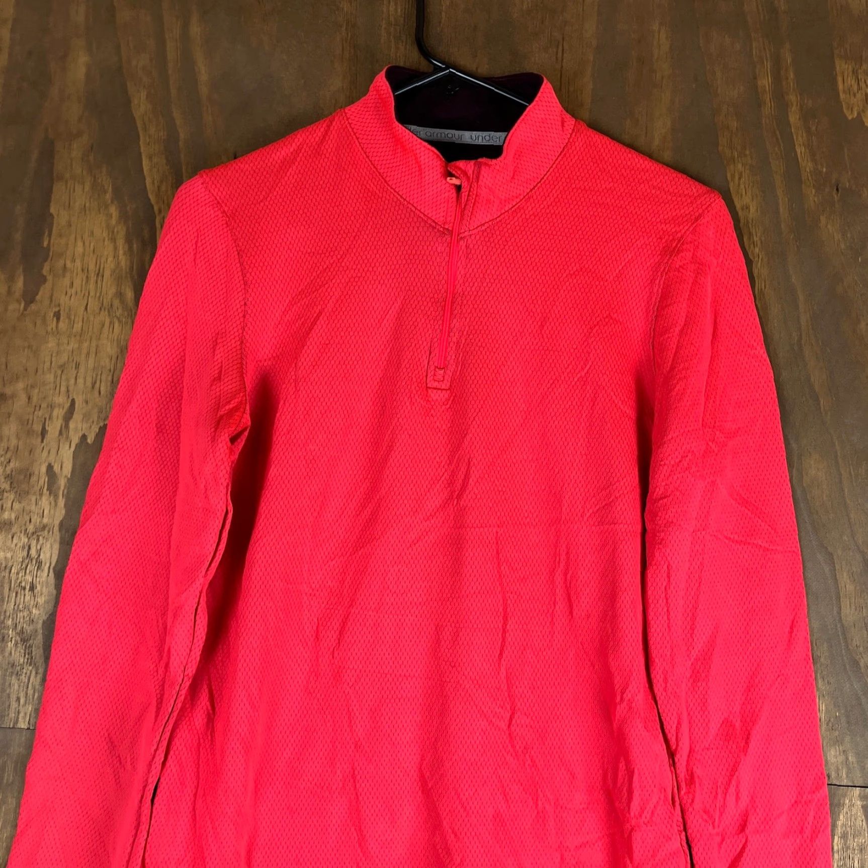 Under Armour Under Armour Womens Sweatshirt Pink 1/4 Zip Heat Gear Fitted Pullover Stretch L Size L / US 10 / IT 46 - 2 Thumbnail