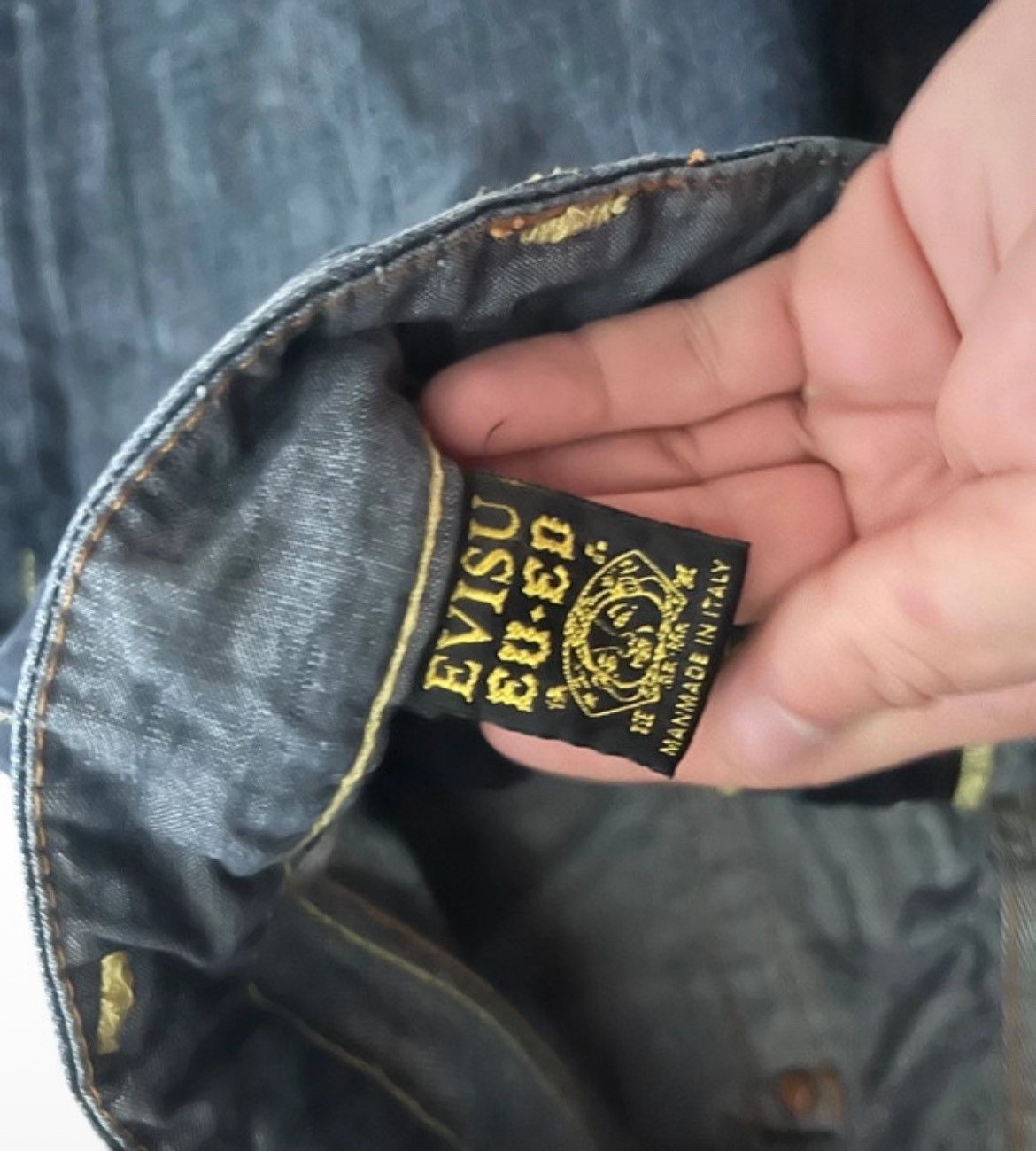 Evisu Vintage Y2K Evisu big logo jeans distressed shorts denim Size US 36 / EU 52 - 8 Thumbnail