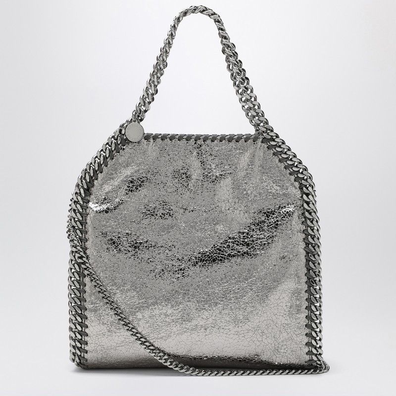Stella Mccartney Falabella Mini Metallic Steel Grey Bag, Women's