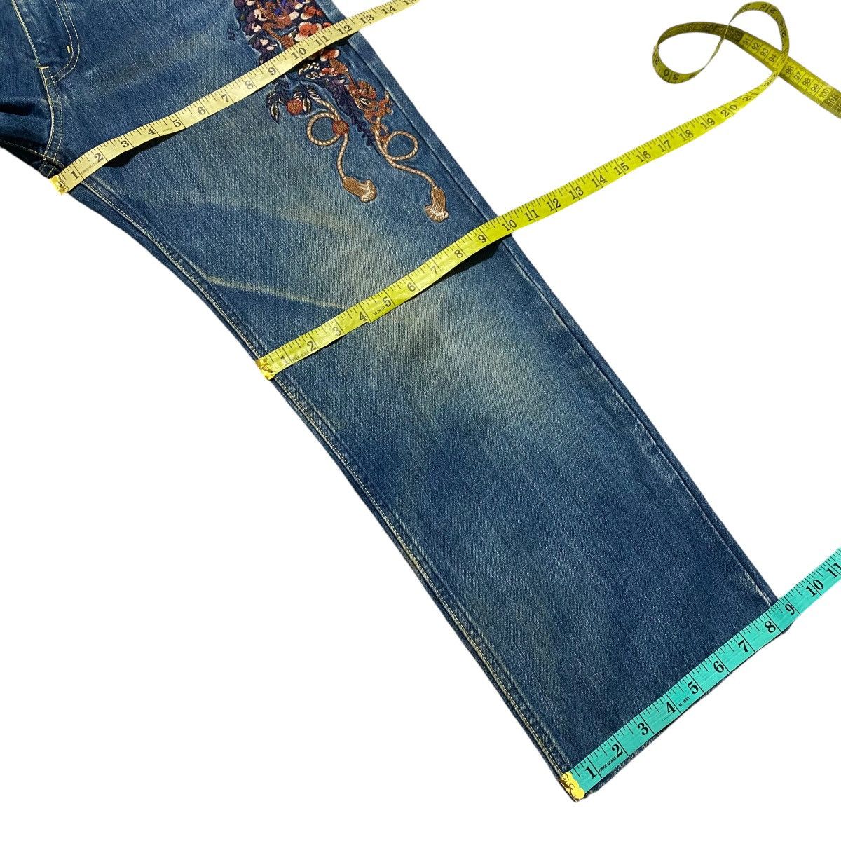 Karakuri Tamashii Vintage Karakuri Generation Denim Embroidery Butterfly Jean Size US 32 / EU 48 - 23 Thumbnail